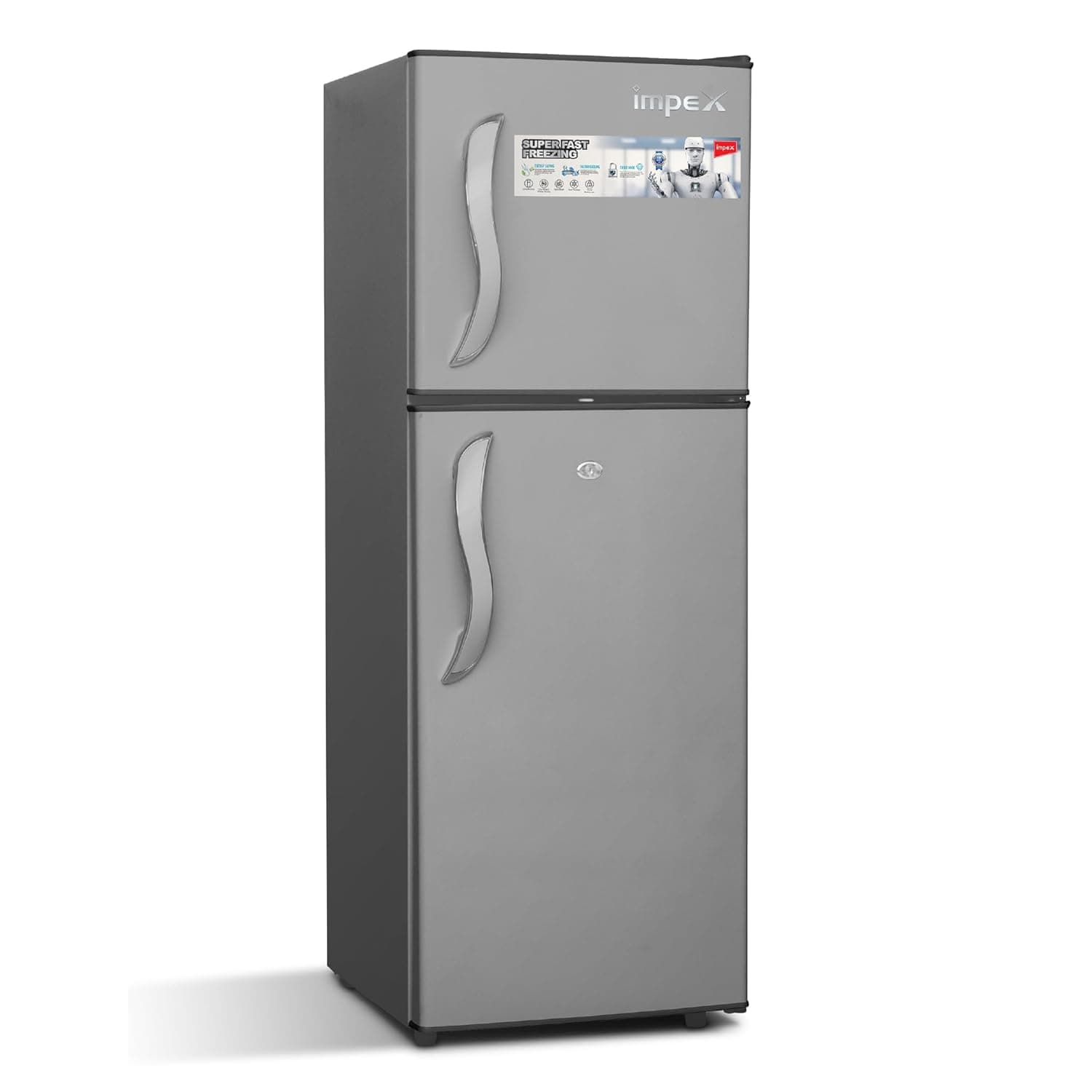 ثلاجة بباب مزدوج سعة 138 لتر 4.5 قدم مكعب من امبيكس، ثلاجة تبريد سريع، قفل امان ومفتاح، ضوضاء منخفضة، موفرة للطاقة، رف زجاجي، مصباح داخلي، ضمان لمدة عامين، -IRF 138C