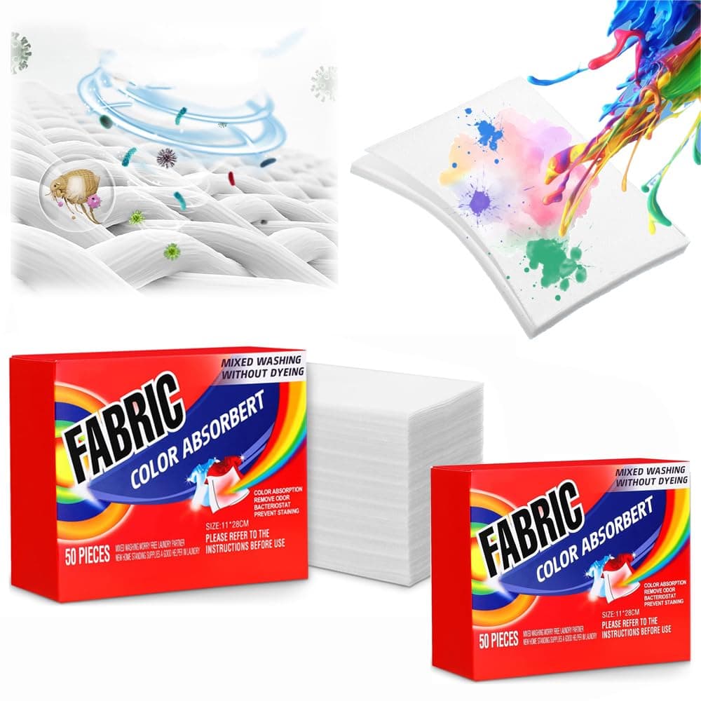 Dryer Sheets, Prevent Color Bleeds Runs Absorber Laundry Sheets, Anti Dyeing Clothes, Clothing Color Absorbing Paper Mite Removal Color Trapping Sheets for Home Apartment Use(2 Box/100Pcs)