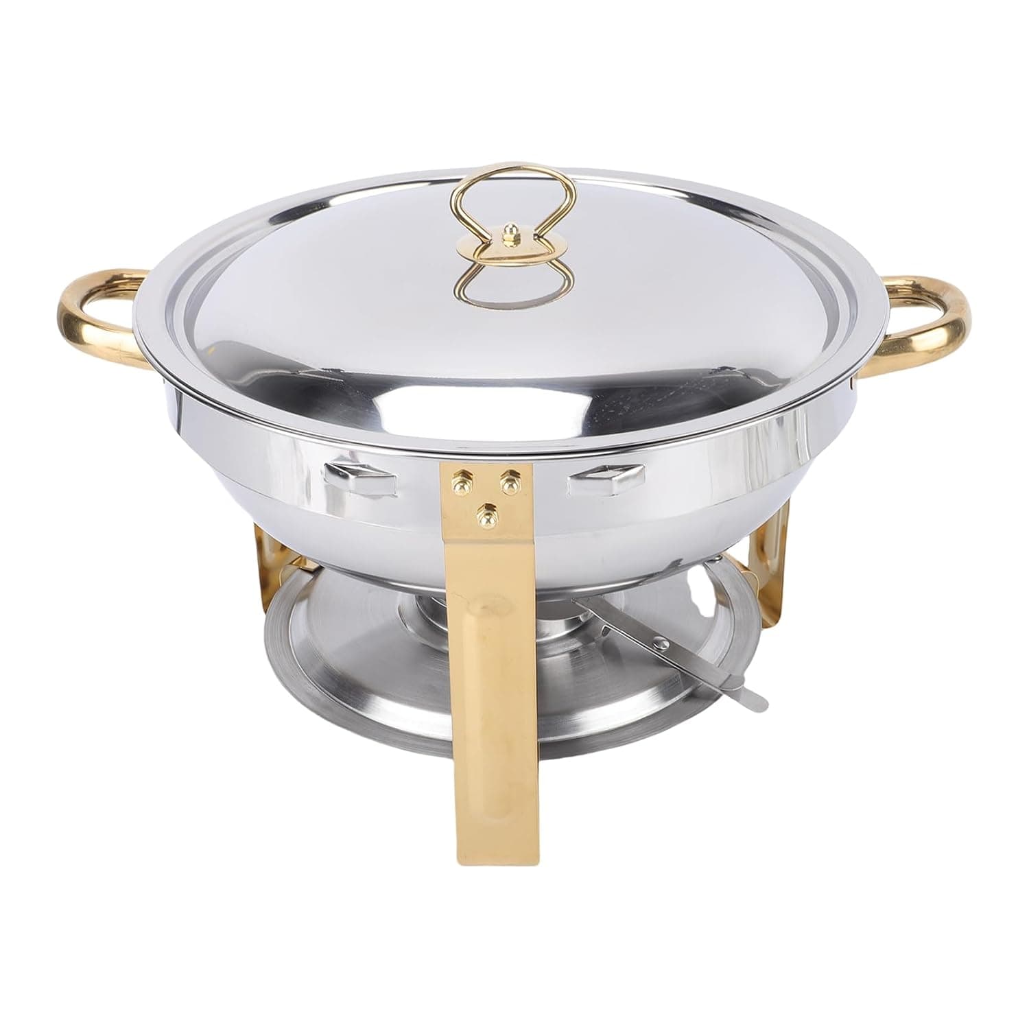 banapoy 4.5L Chafing Dishes for Buffet, Stainless Steel Round Chafing Dish with Lid, Heating and Cooling Buffet Servers and Warmers for Parties, Gatherings, Banquets, Weddings
