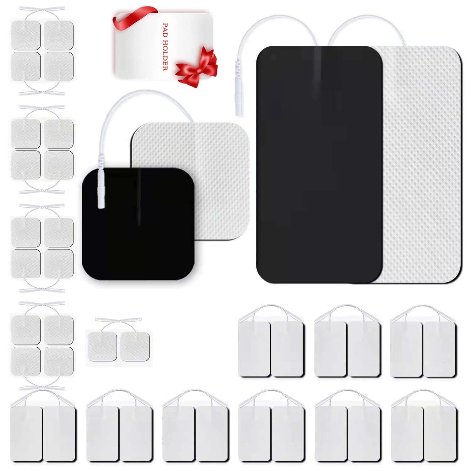 Melede Tens Units Replacement Pads, 40 Pcs Premium Thickened Reusable Self-Adhesive Electrode Pads for Ems Muscle Stimulator Massager, 2"X4" - 20 Count