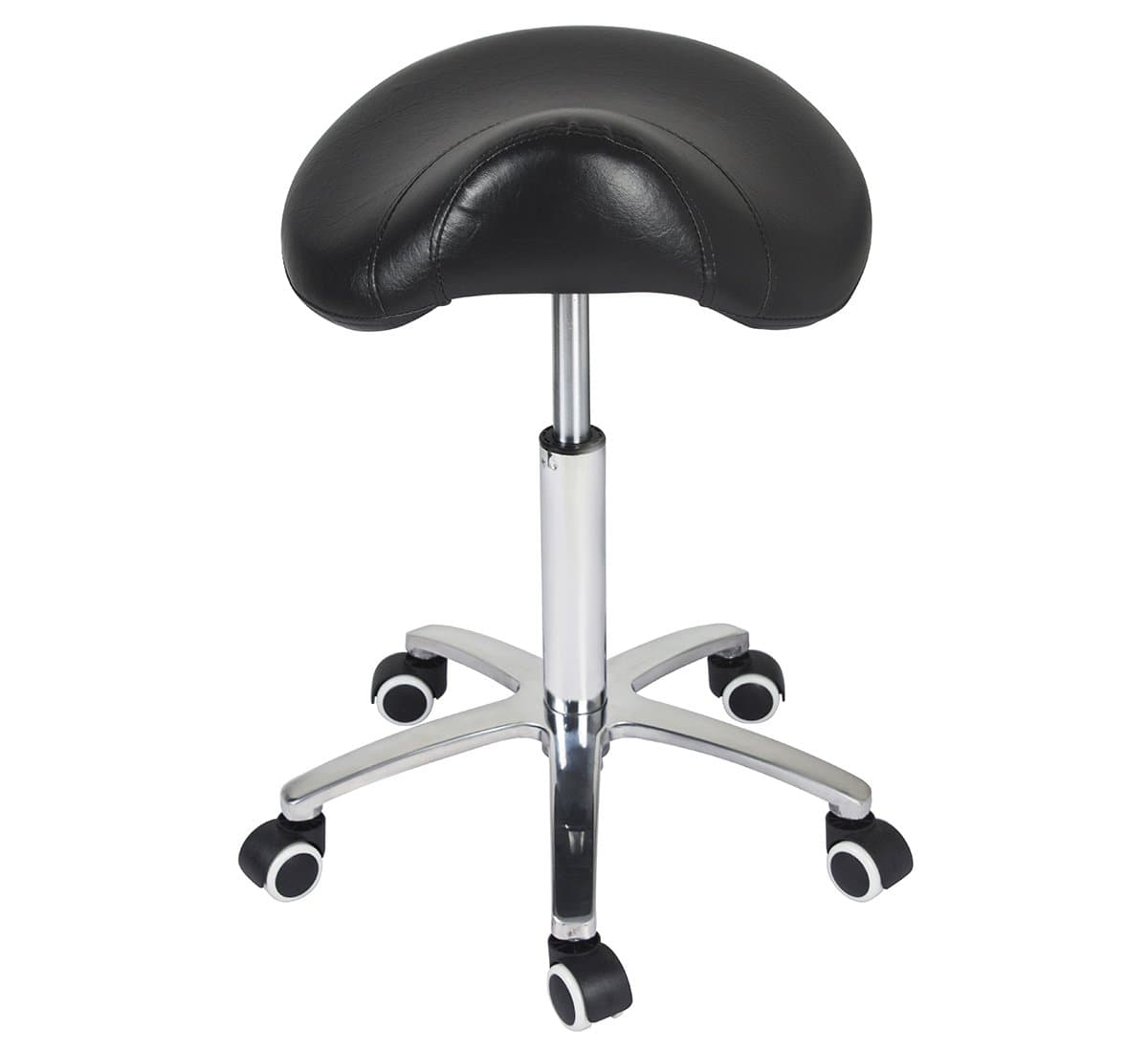Antlu Ergonomic Horse Saddle Stool with Wheels for Medical Cabinet Dentist Kitchen Adjustable High Stool (Black) (Black without Backrest)