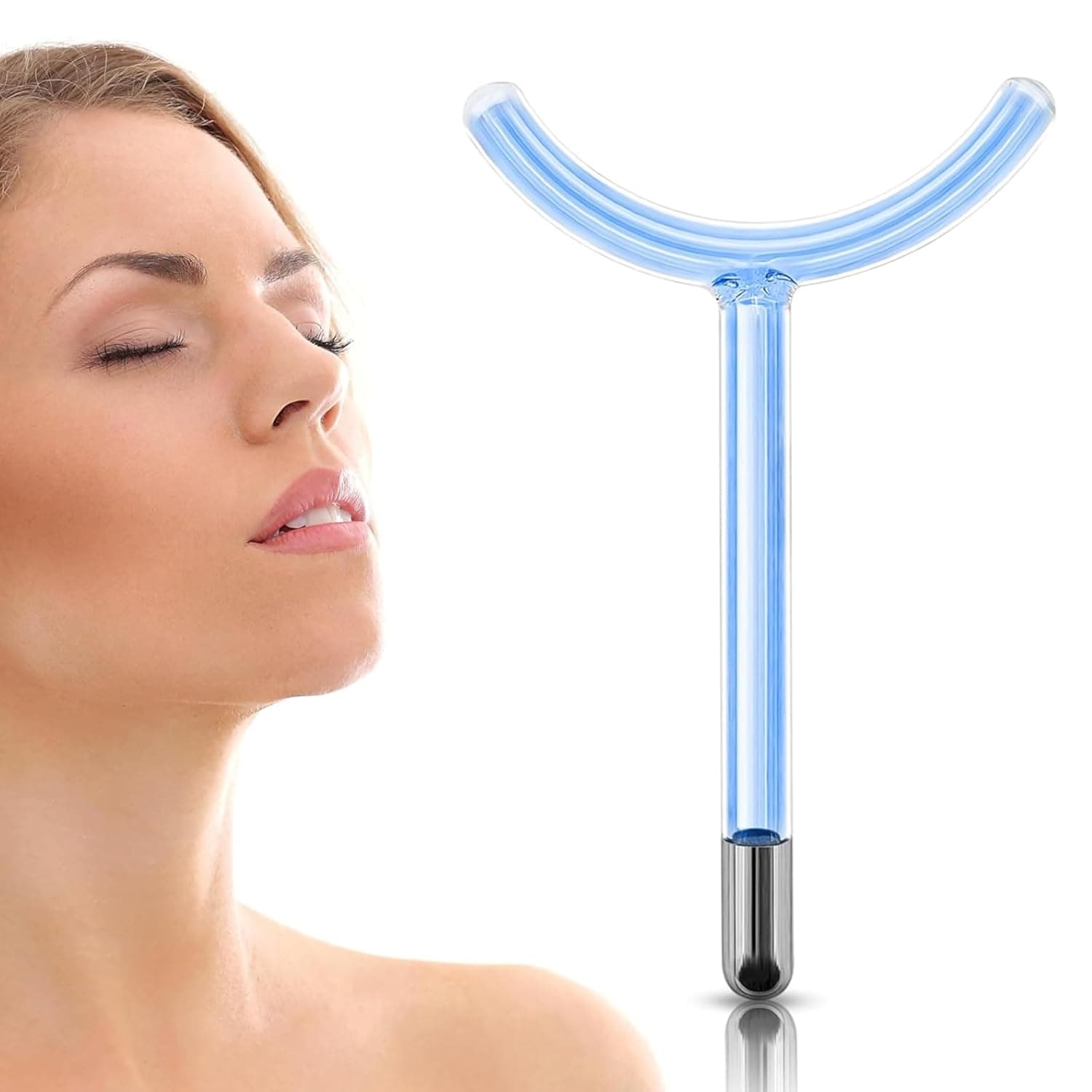انبوب زجاجي محمول باليد على شكل حرف Y لمشط الفطر وملعقة واسطوانة على شكل حرف Y للعناية بشعر الوجه