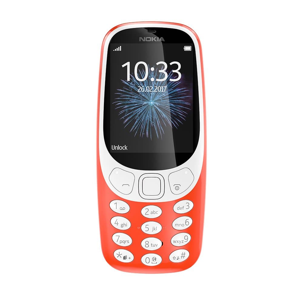 Nokia 3310 (2017) Dual-SIM 16MB Storage (GSM only | No CDMA) Factory Unlocked 2G GSM Cell-Phone (Warm Red - Glossy) - International Version
