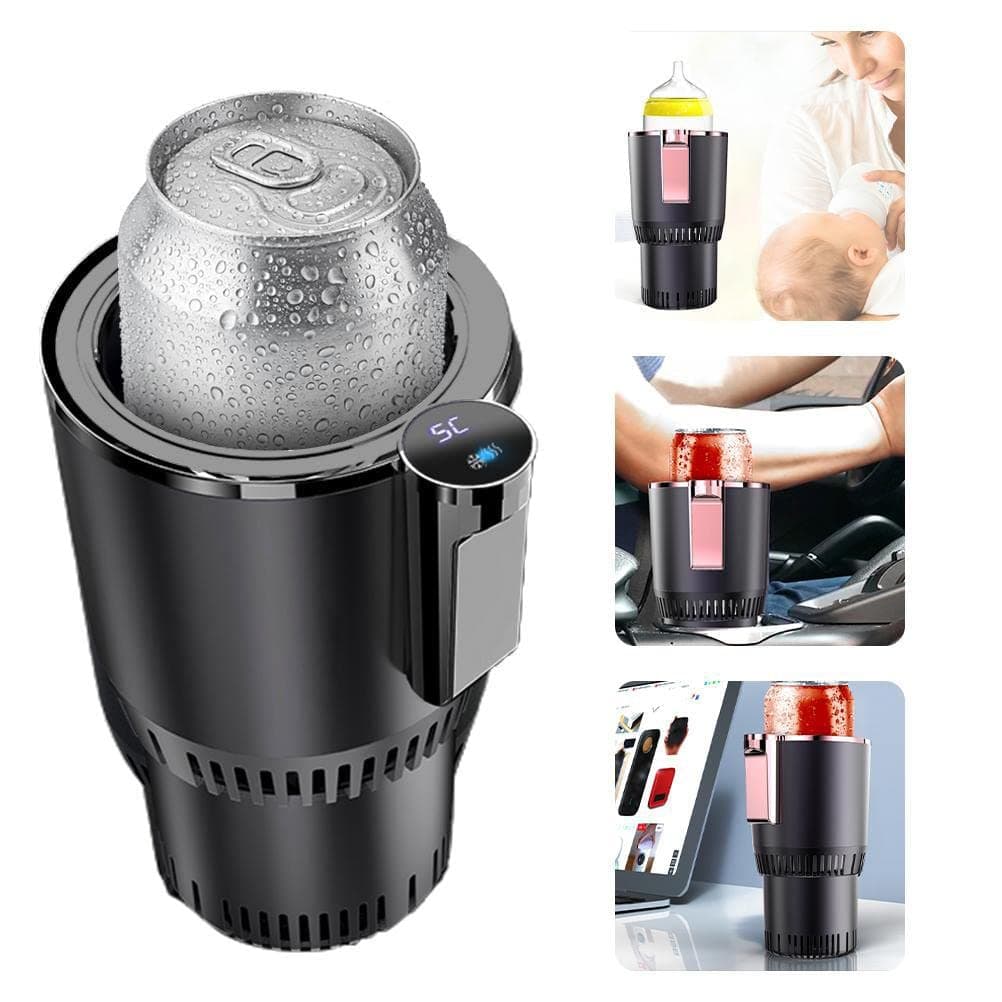 Car Cup Cooler and Warmer 2 in 1 Car Drinks Cooling and Heating, Practical Portable Heated Cooling Cups for Car, Keeps Your Coffee/Baby Milk/Tea Warm and Drinks Cold (Black)