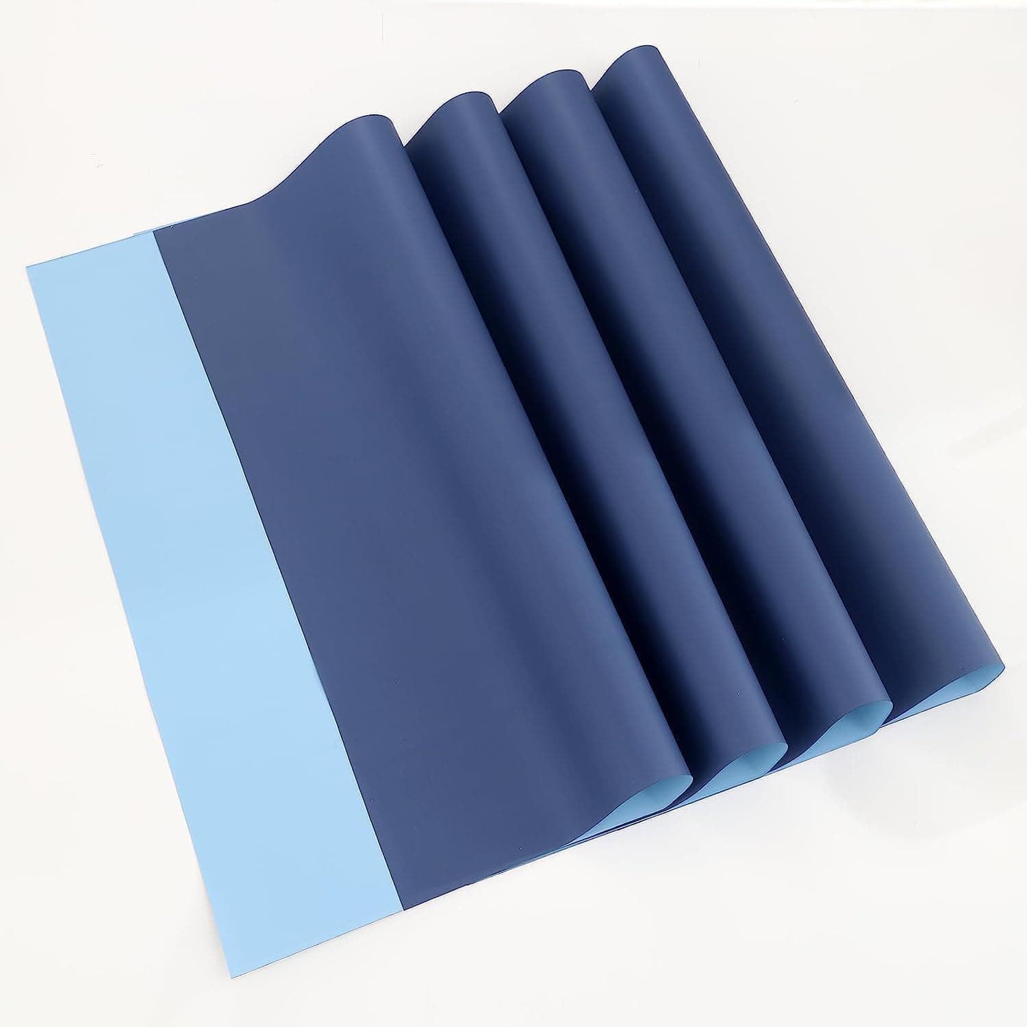 REDDOTGIFT Pack of 20 Sheets Gift Wrapping Paper 57x57cm, Double Face Flower Wrap Paper Waterproof Floral Bouquet Packing Paper DIY Craft Gift Packing (22# BLUE + NAVY)