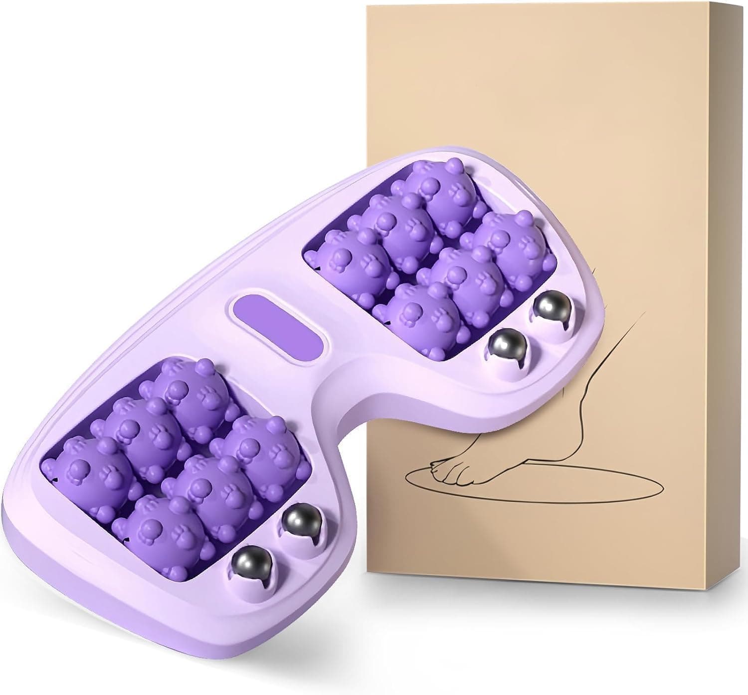 Aputue Foot Massager Roller, Ergonomic Massage Tool with Magnetic Acupressure Nodes, Portable for Home Office Travel, Relieves Plantar Fasciitis Pain, Improves Blood Circulation, TPE Design