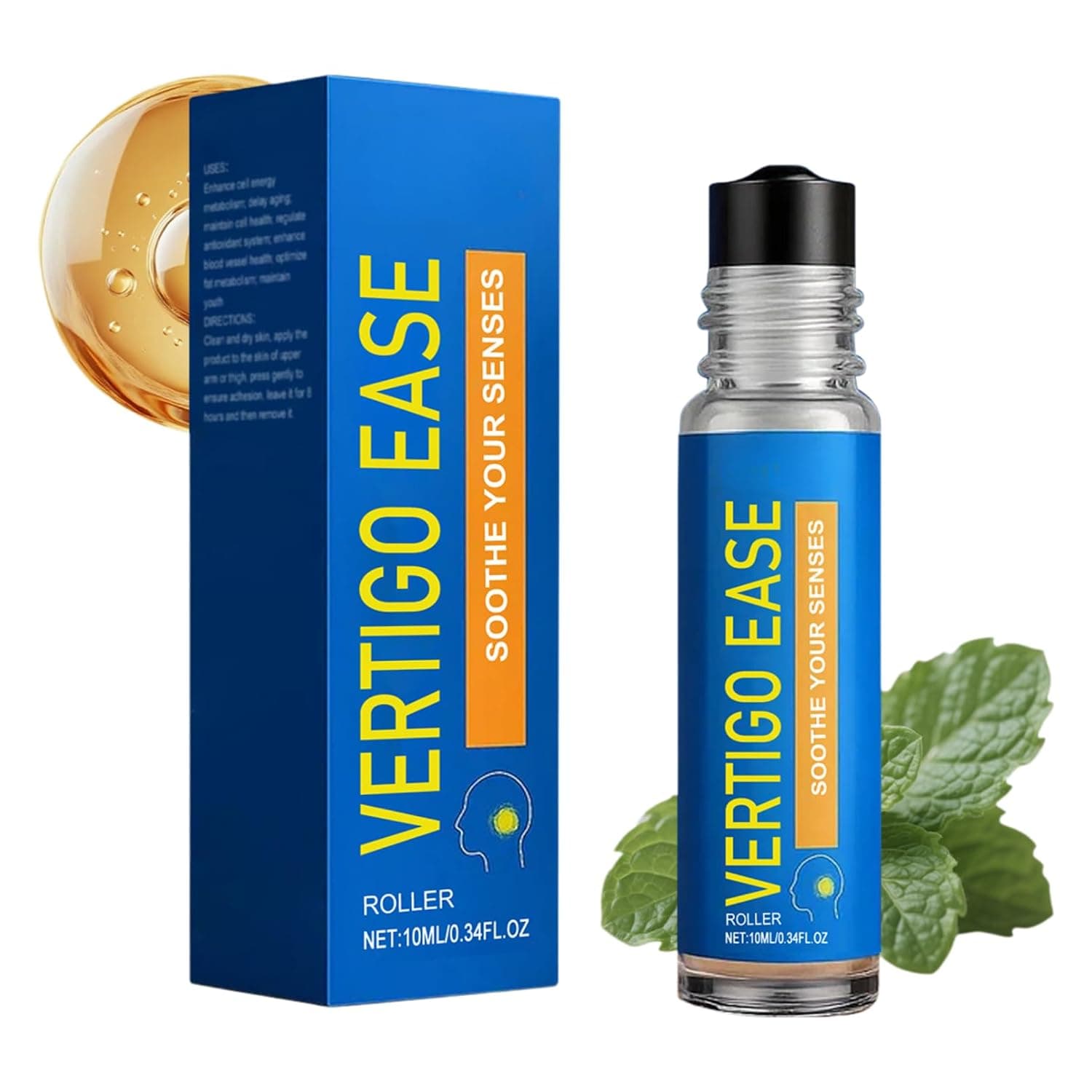 Vertigo Ease Roll On, Natural Vertigo and Nausea Relief Roll-On,Dizzy Relief for Daily Care, Anti-Dizzy Roll Can Quickly Relieve,Rebalance Your Body