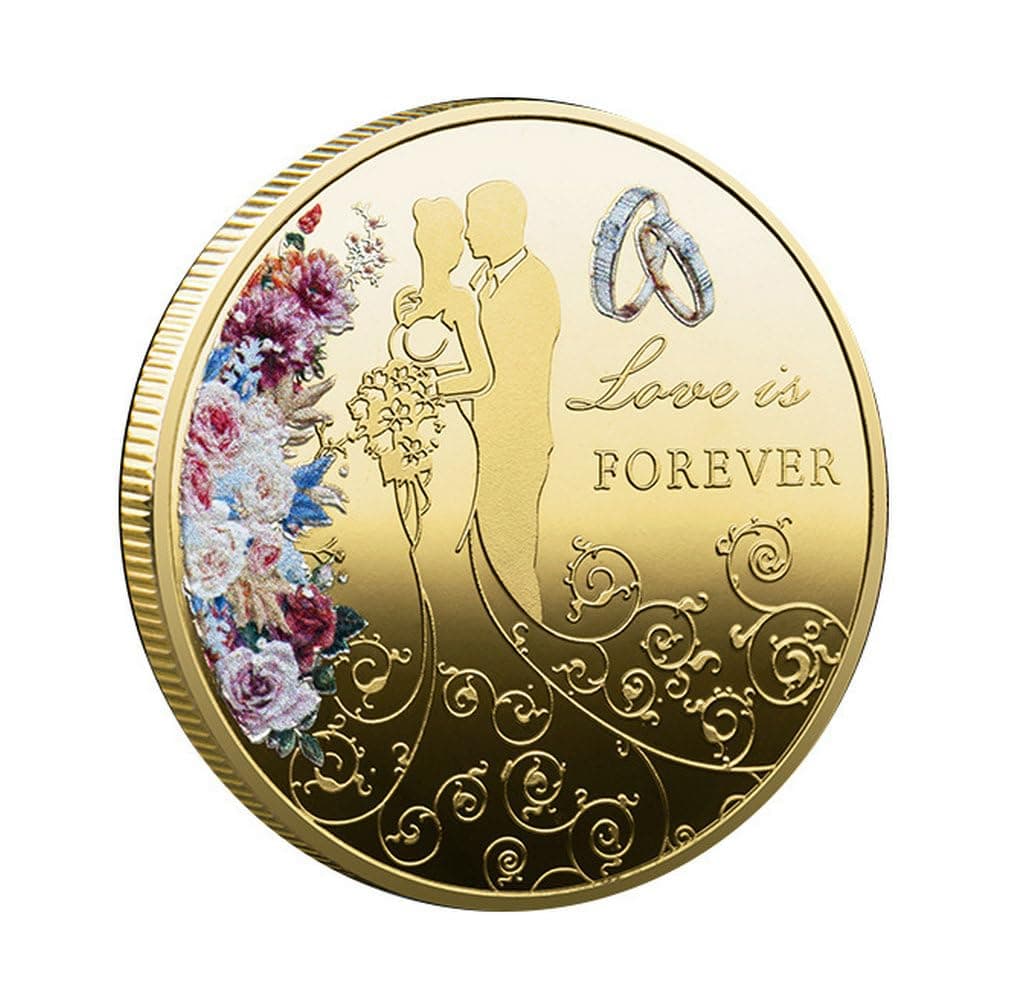 Love Coin Collection Challenge Coins, Wedding Collection Medallion Perfect Commemorative Gift to Show Your Love and Appreciation to Her/Him -Gold
