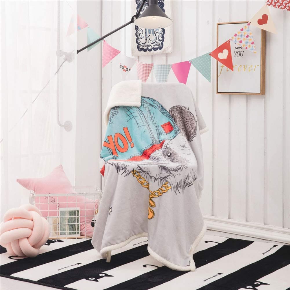 Fansu Double Thickening Baby Blanket / Children's Blanket Babies Flannel Cuddly Very Soft Blanket for Baby Bed/Pram Newborn Gift (100 x 140 cm, Grizzly)