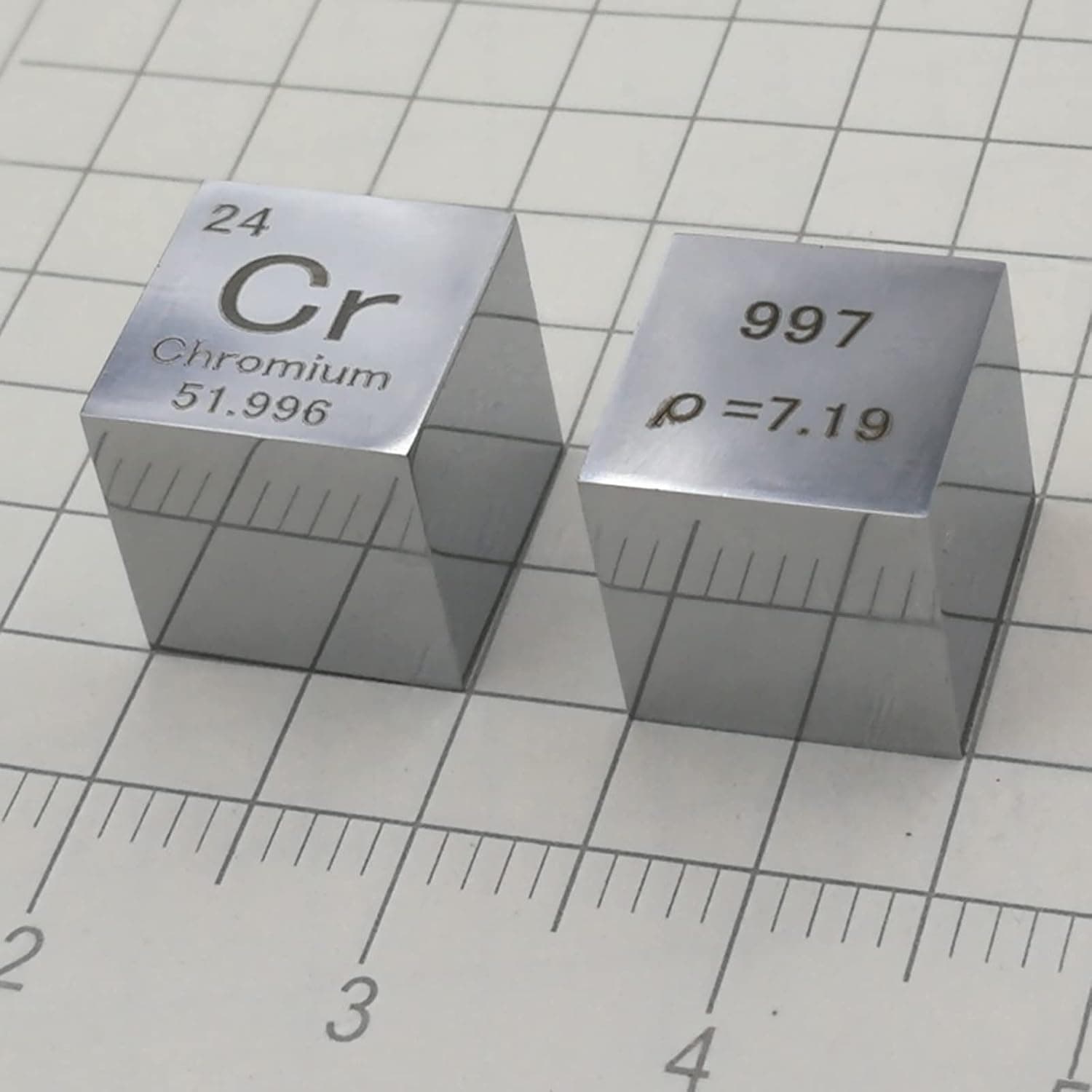 10 mm Chromium Metal Cube 99.99% Pure for Lab Experiment Material, Personal Hobbies and Collection 1 pcs