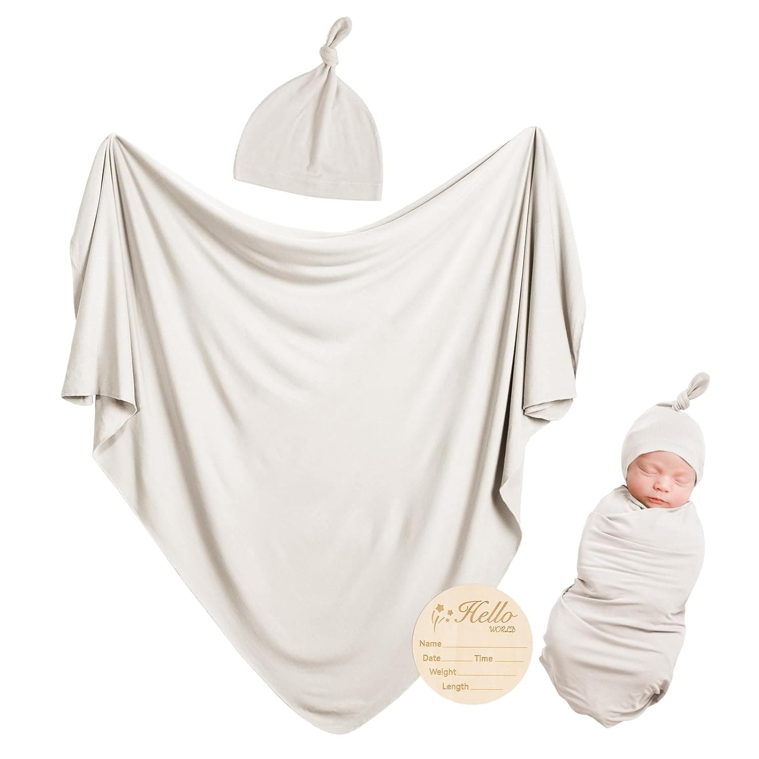 BubblePanda Rayon Made from Bamboo Newborn Swaddle Blankets 47 x 47 Inch