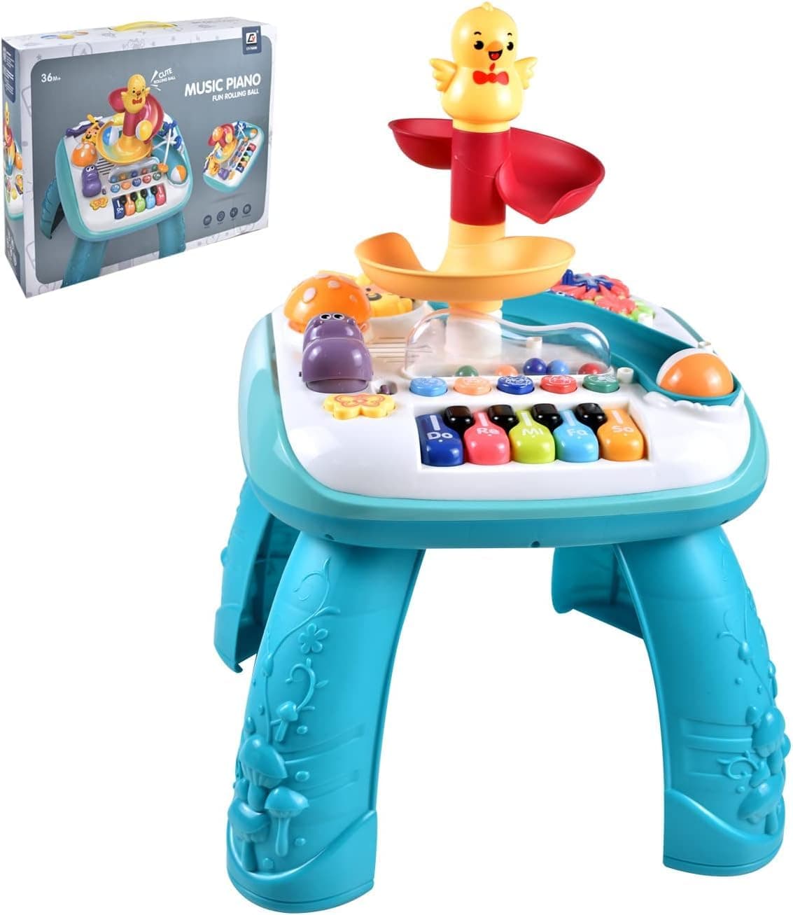 Soofam Baby Toys for 6-12 Months, Montessori Toys for 1 Year Old, Baby Activity Table, Kids Standing Activity Center, Early Development Learning Musical Sensory Toy for Toddlers 1-3 (Multi)