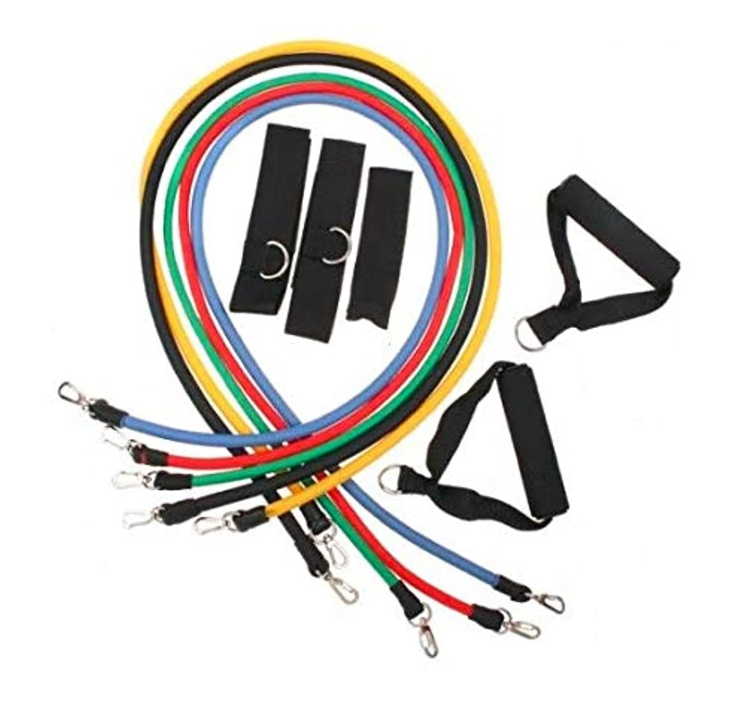 Latex Resistance Bands Fitness Exercise Tube Rope Set - 11 Pieces