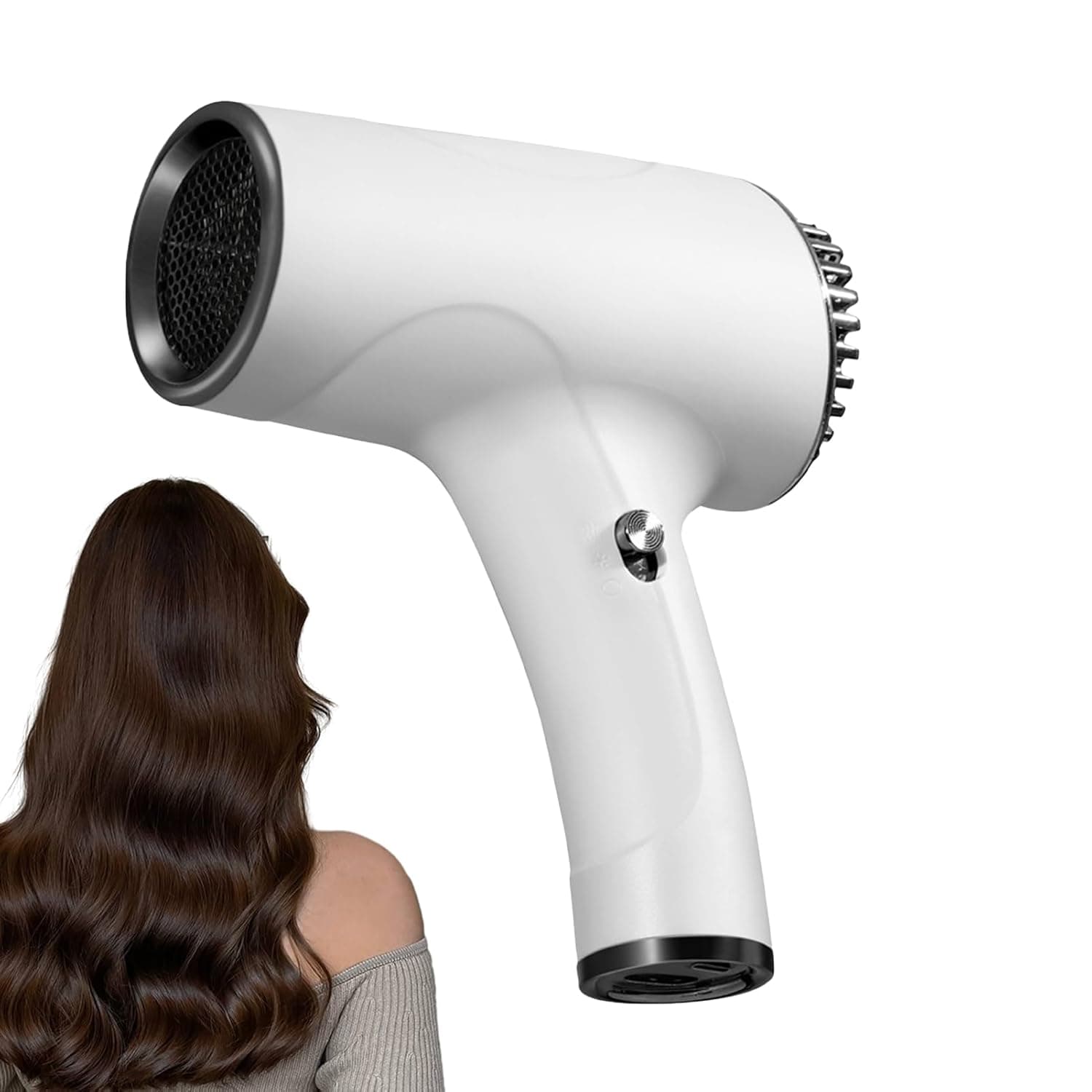 Cordless Hair Dryer - 500W Plug in Hot and Cold Wind Blower | 2 Speeds Low Noise Rechargeable Portable Hair Dryer,for Women, Home, Bedroom, Dorm, Travel, Salon