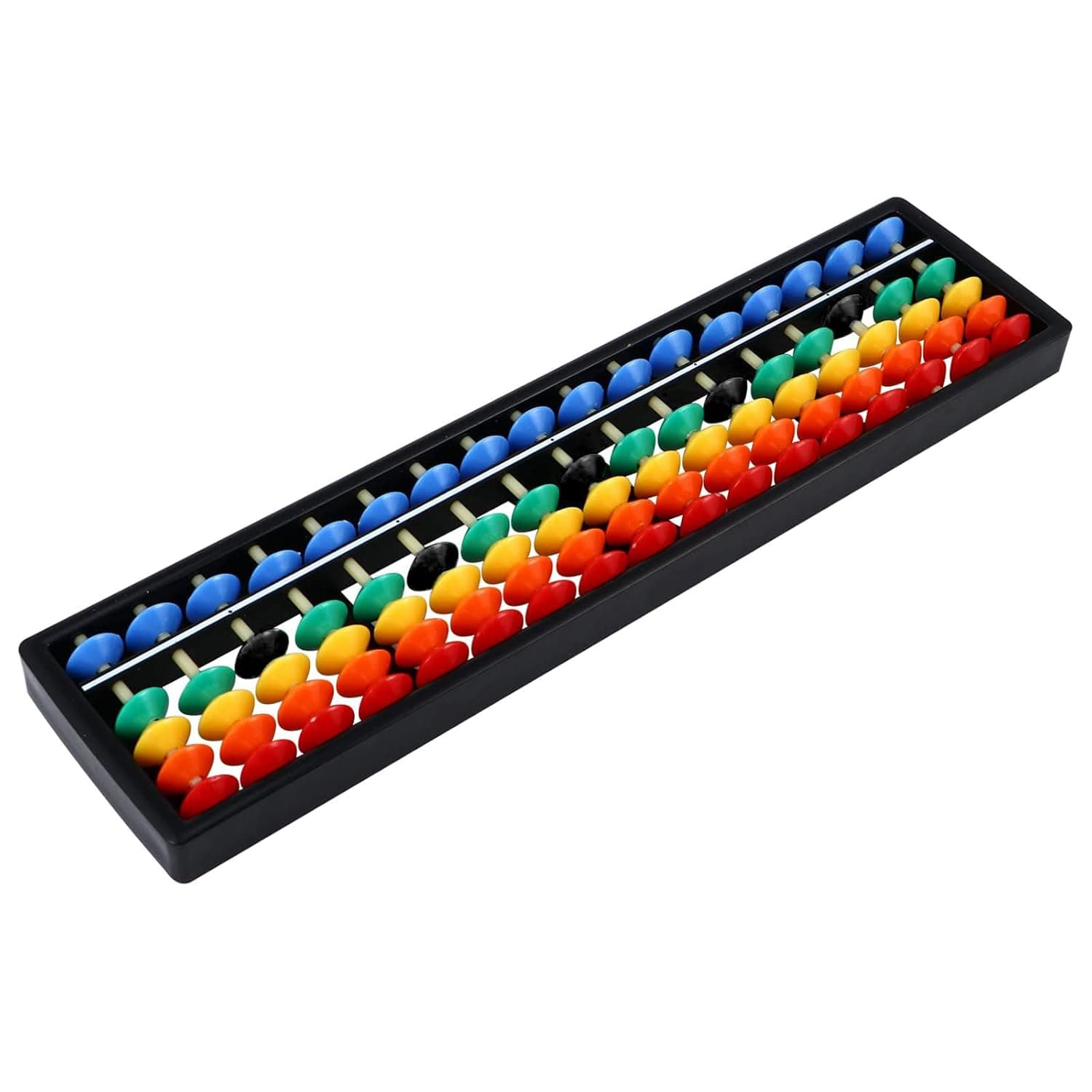 Abacus Soroban, 17 Column Math Abacus Chinese Calculator, Plastic Math Learning, Counting Tool with Colorful Beads Name Sticker
