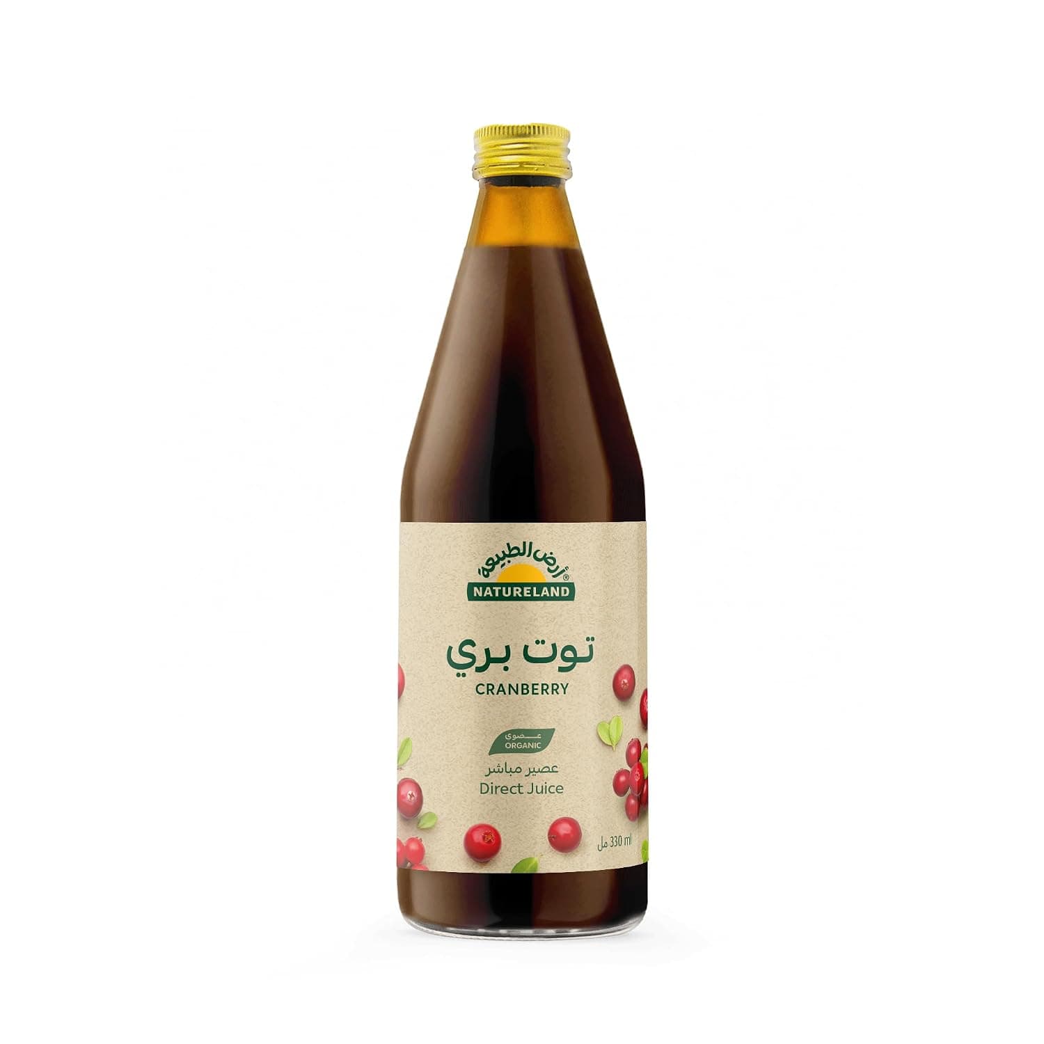 Natureland Cranberry Juice, 330 Ml, Dark Red