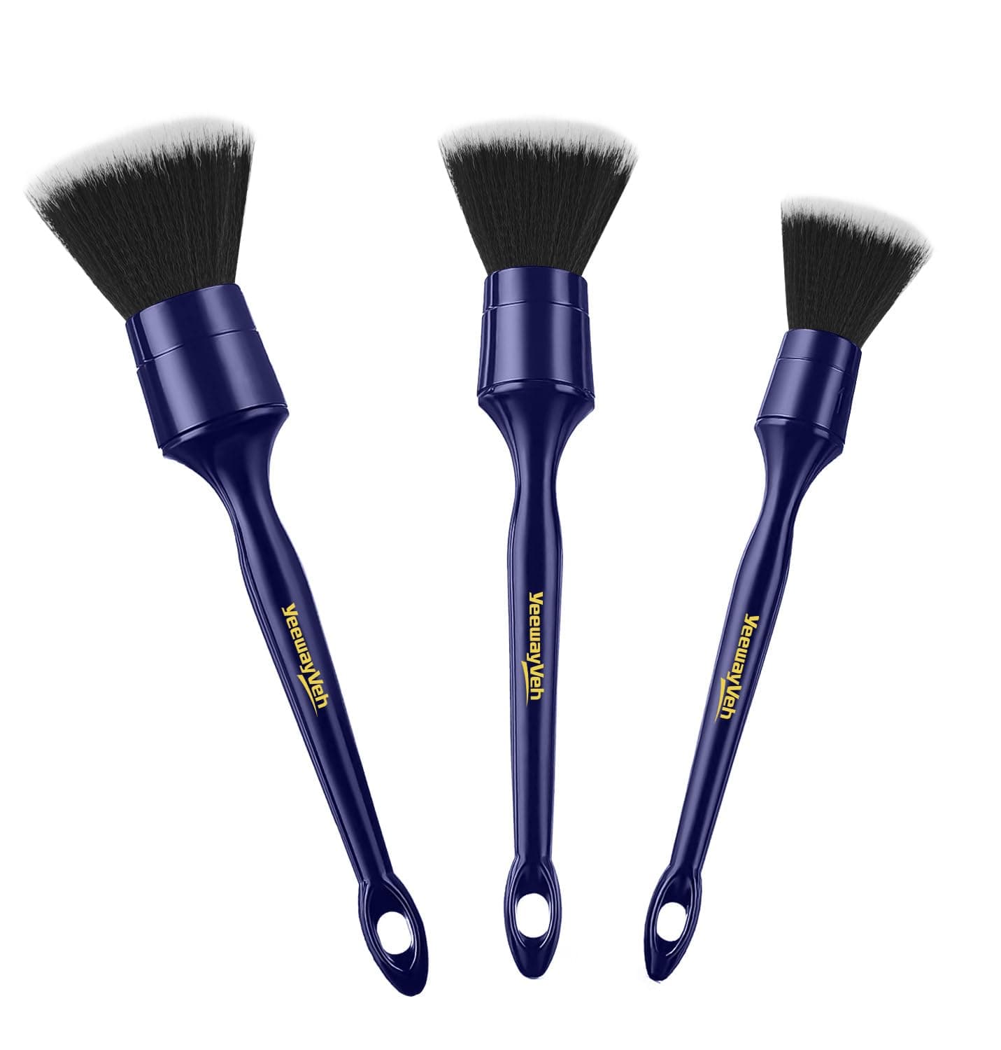 مجموعة فرش تنظيف السيارة من يوايفي مكونة من 3 قطع فائقة النعومة وسميكة لا تسبب الخدوش لتابلوه السيارة وفتحات التهوية والمقاعد الجلدية وتنظيف الغبار والتنظيف، فرش تفاصيل السيارة الداخلية والخارجية