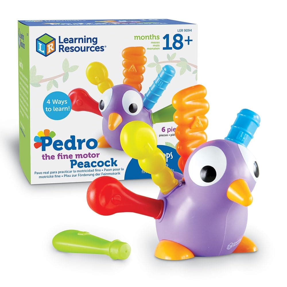 Learning Resources Pedro the Fine Motor Peacock - 6 pieces, Ages 18+ months Toddler Learning Toys, Montessori Toys, Develops Fine Motor Skills, Toddler Toys