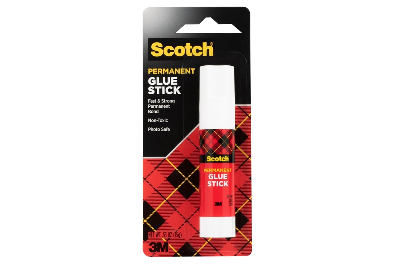 Scotch Permanent Glue Stick 0.52 oz (15gr.) | Safe and Children Friendly | White color | Strong adhesive | Water based | Non toxic | Acid free | For Paper, Scrapbooking | Glue Stix | 1 stick/pack | Strong, Fast-Bonding, No-Mess Glue for School, Home and Office Projects, Washable and Photo Safe