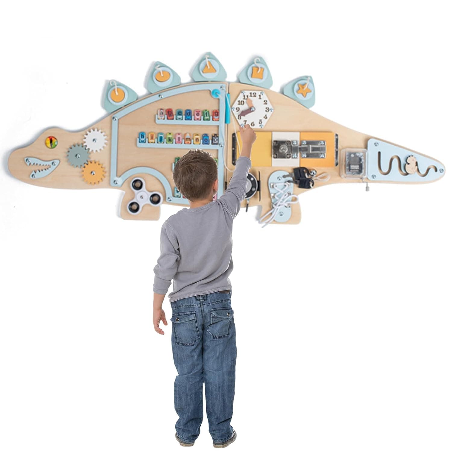 Soofam Activity Wall Busy Board,Sensory Wall Panel for Kids,Montessori Sensory Toys for Toddlers 3-5,Toddler Preschool Learning Activity Center for Playroom,Nursery,Classroom,Travel Toys Gift for 3-6