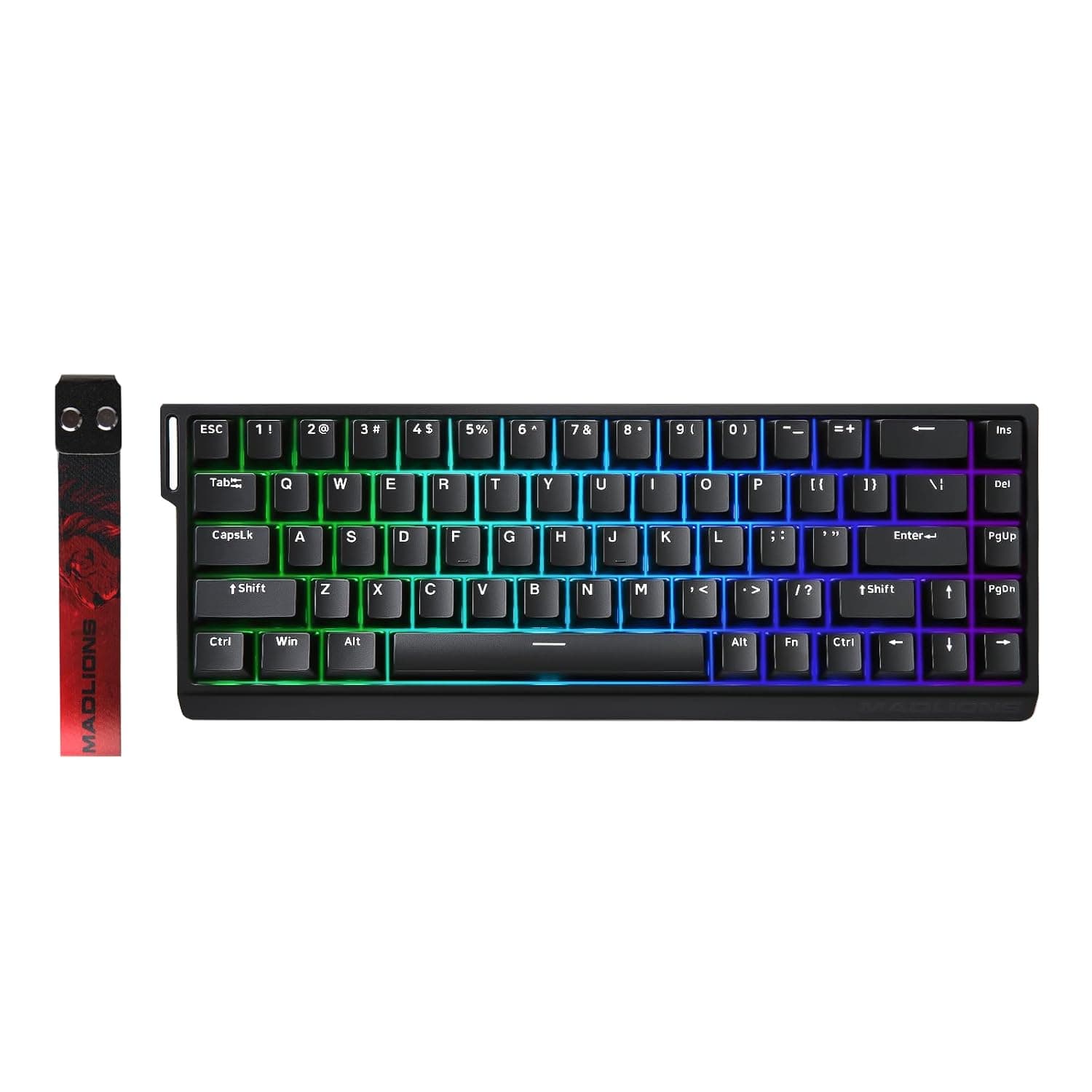YUNZII x MADLIONS MAD68 HE Rapid Trigger Wired Magnetic Mechanical Gaming Keyboard 60% Hall Effect Adjustable Actuation,PBT Keycaps RGB Hot-Swap,8K Hz Polling Rate (Black, Magnetic Amber Pro Switch)