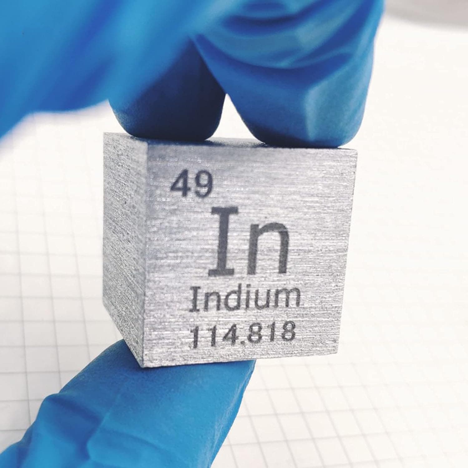 Indium 1 inch Cube for Element Collections Lab Experiment Material Hobbies Simple Substance Block Display DIY 1pcs