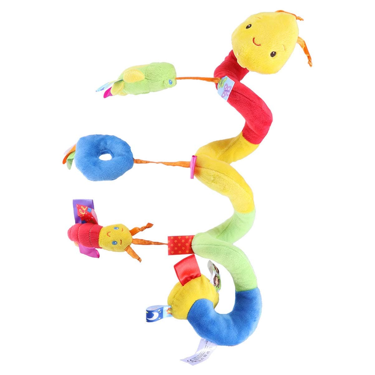 TEHAUX Baby Crib Hanging Rattles Toys Infant Stroller Toy Car Seat Toy Plush Infant Toys Crib Cot Toy for Babies Boys/Girls