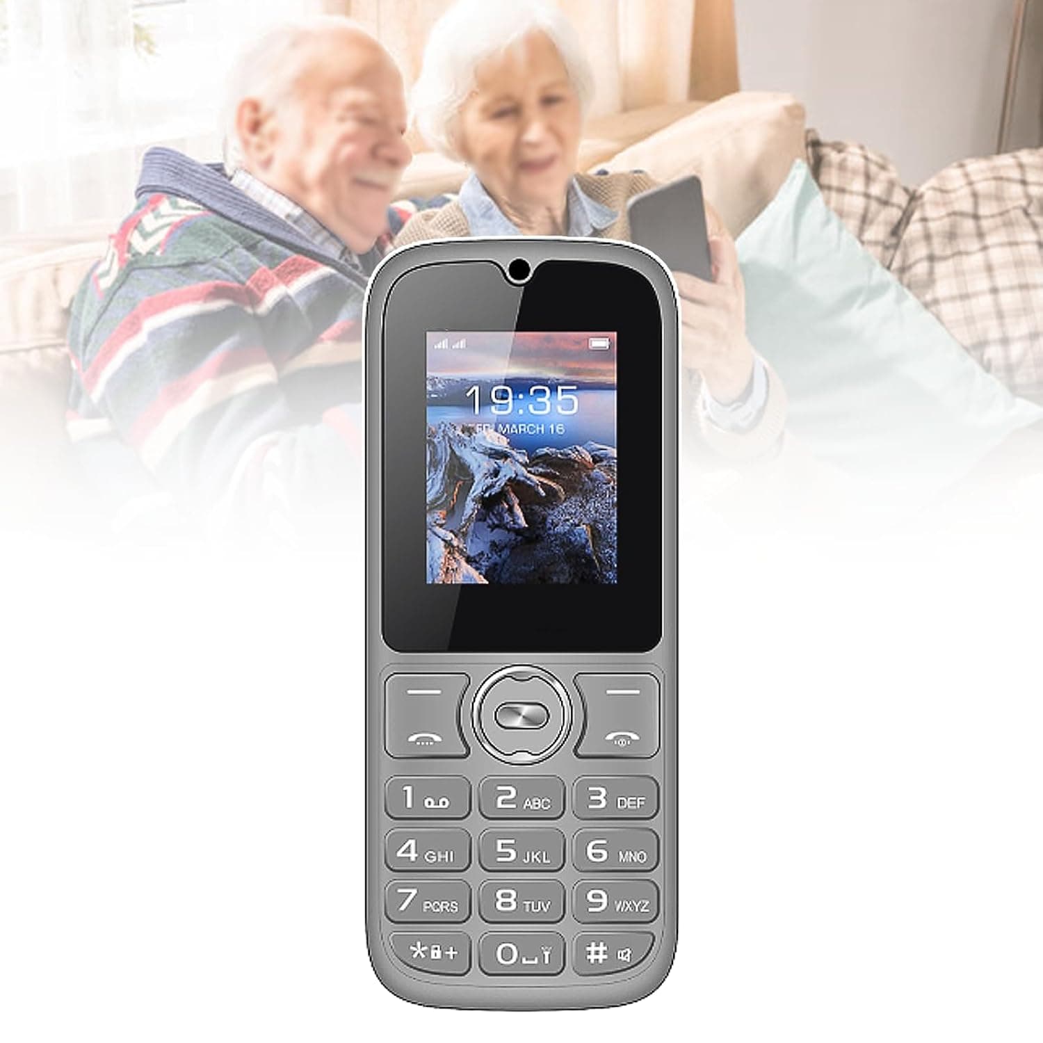 Basic Mobile Phones for the Elderly and Kids, Unlocked Dumb Phones, Cell Phones Without Internet - with Big Buttons, MP3, MP4, Camera, Flashlight, SOS,Grey