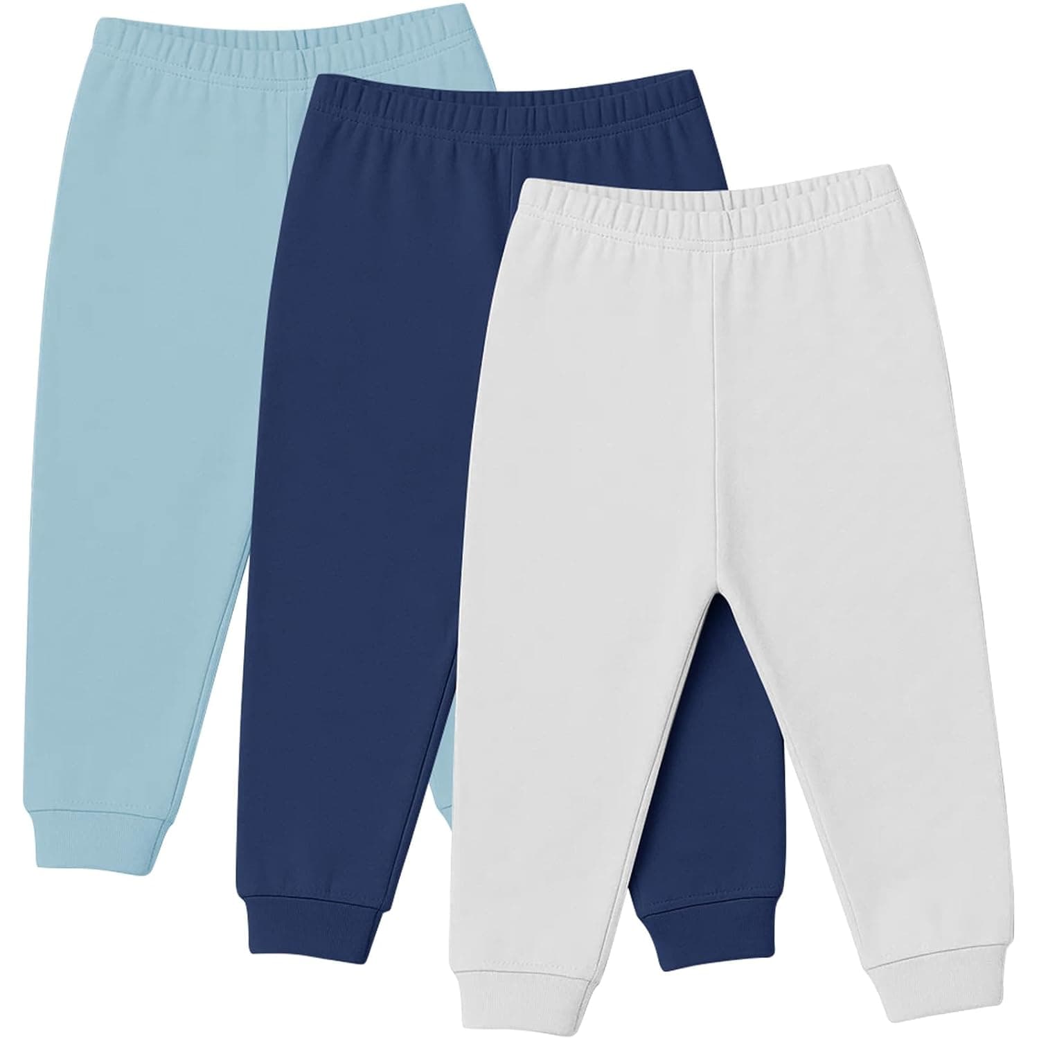Baby Toddler Joggers Soft Pants for Boys and Girls, 0–24 Months, 2T–4T (3-Pack)