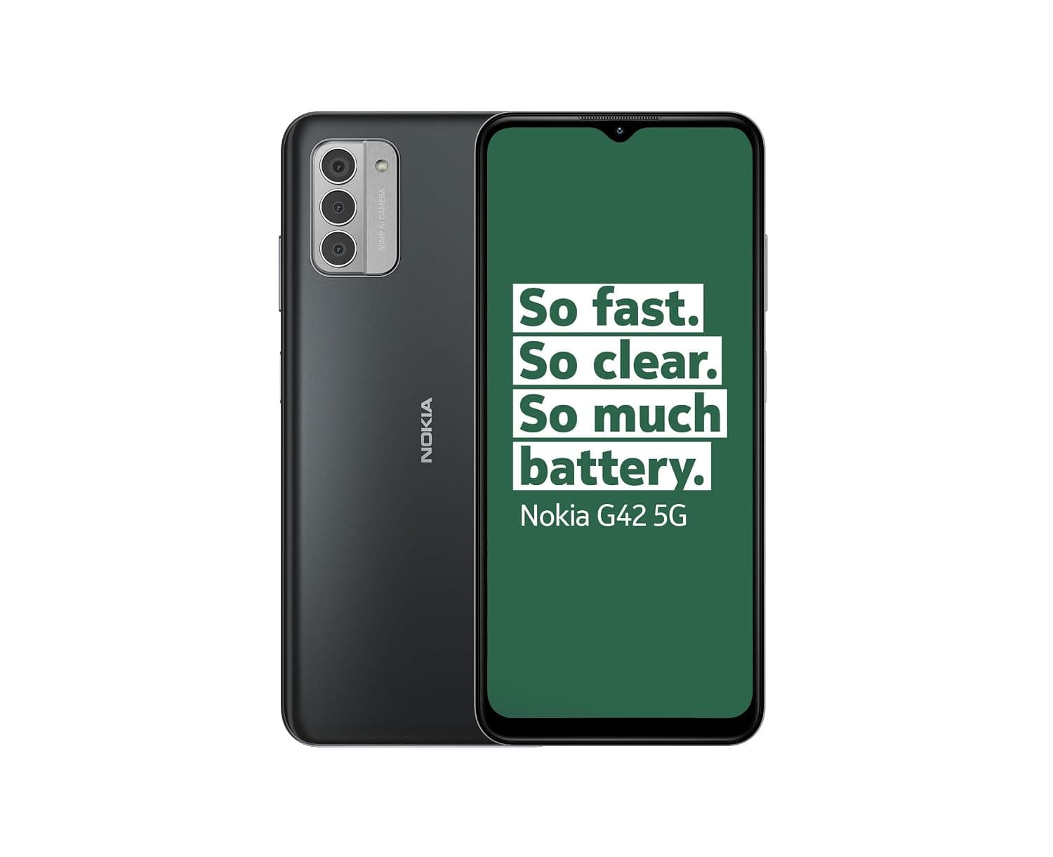 Nokia G42 Dual-SIM 128GB ROM + 6GB RAM (Only GSM | No CDMA) Factory Unlocked 5G Smartphone (So Grey) - International Version