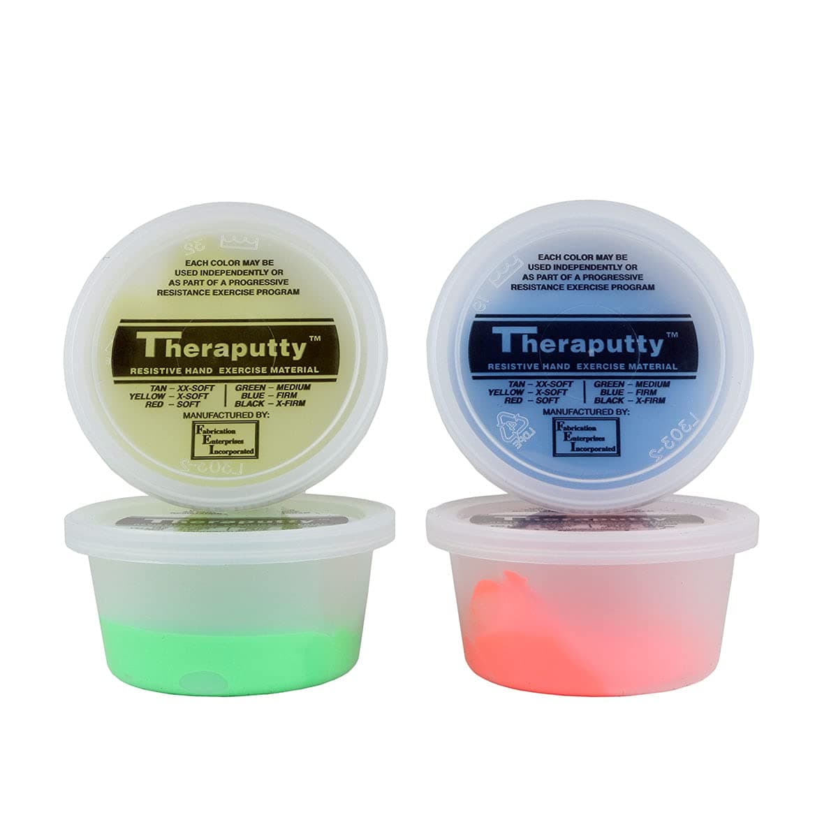 CanDo Theraputty Exercise Material - 2 oz - 4-Piece Set (Yellow-Blue)