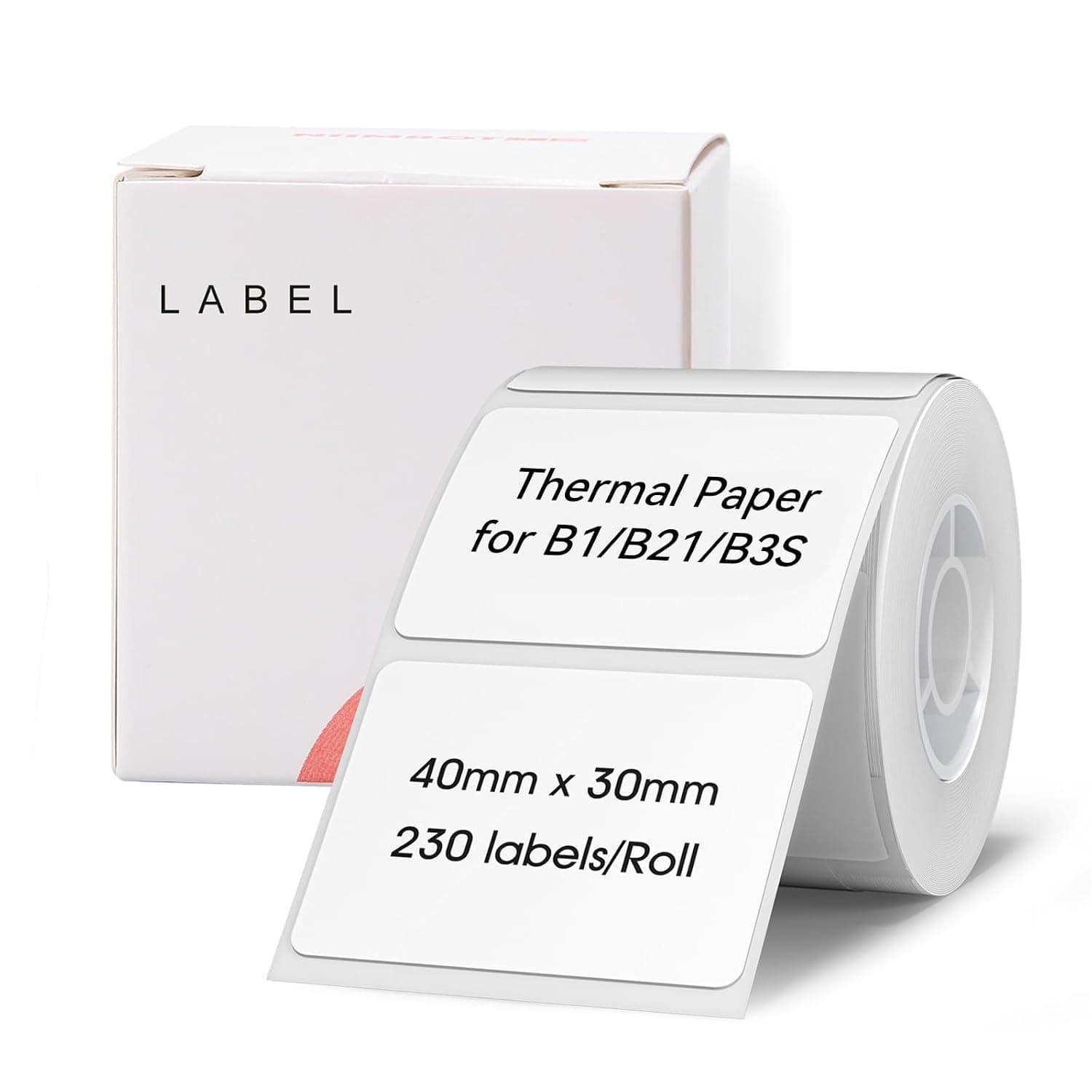NIIMBOT B1/B2/B21/B3S Labels, 1.57'' x 1.18'' (40x30mm) Thermal Sticker Label, Waterproof, Oil-Proof and Tear-Proof NIIMBOT Labels, 1 Roll of 230 Self-Adhesive Thermal Labels (White)