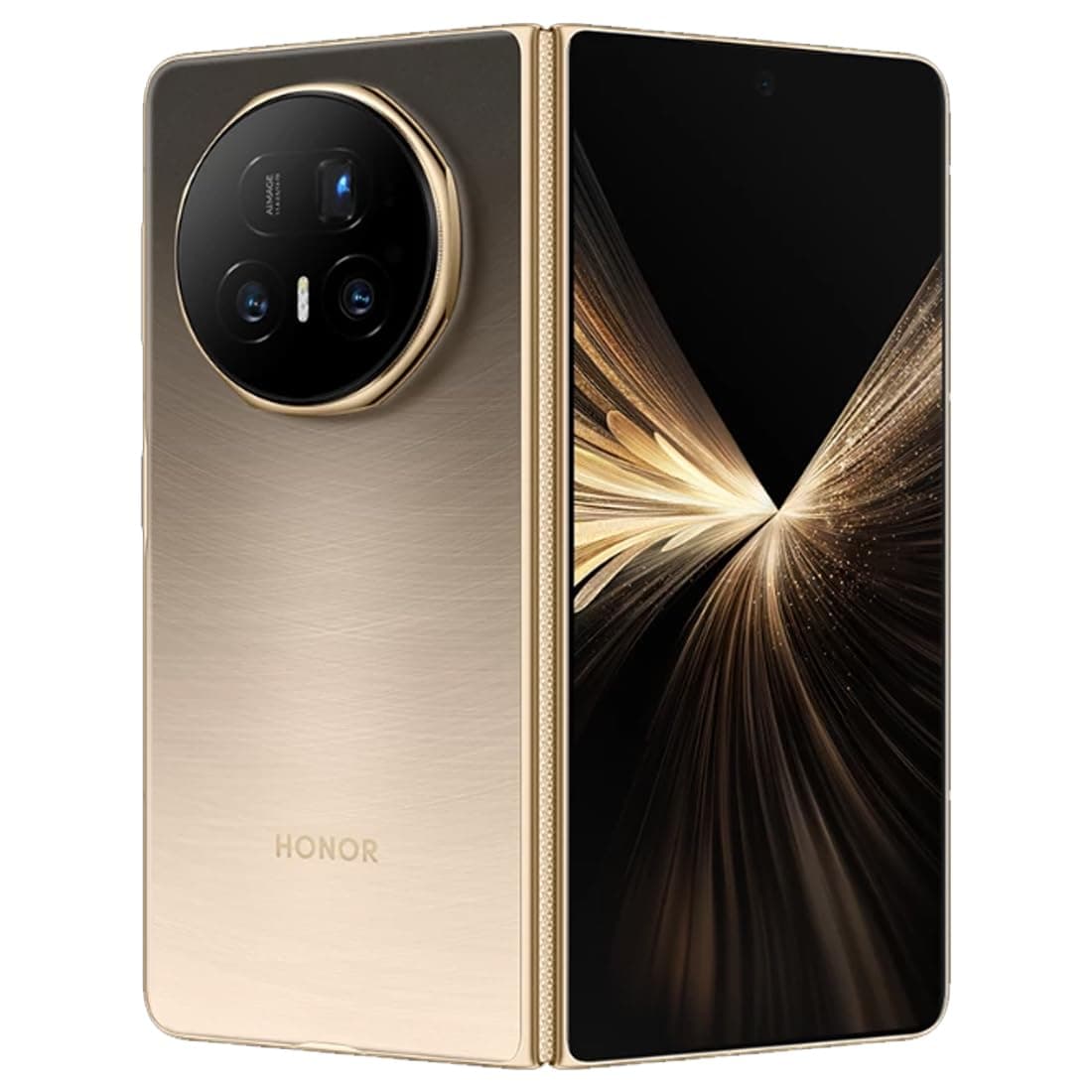 HONOR Magic V​5 5G ​(MBH-N49) AI Mobile Phone, Sim Free, ​512GB​ Storage 1​6GB ​RAM, ​​​Dual SIM, Android 1​5​, Folding Screen Smartphone - Dawn Gold