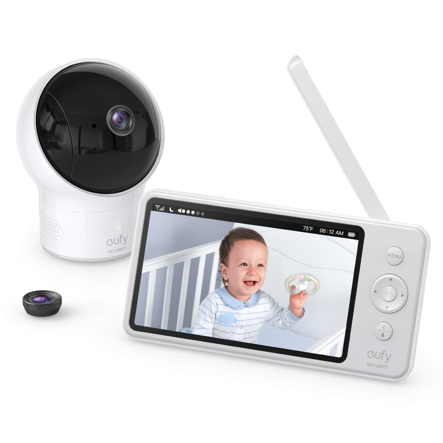 eufy Security Video Baby Monitor, Video Baby Monitor with Camera and Audio, 720p HD Resolution, Ideal for New Moms, 5 inch Display, 110° Wide-Angle Lens Included, Night Vision, Worry-Free Battery Life