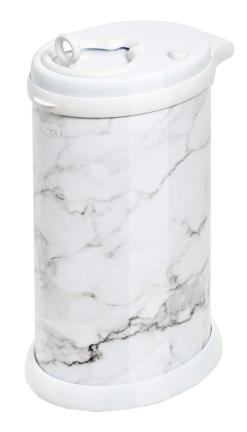 Ubbi Steel Odour Locking Nappy Disposal Bin, No Special Bag Required Money Saving, Awards-Winning, Modern Design Registry Must-Have Nappy Bin, Marble | Award-Winning Registry Must-Have, Childproof Safety Lid with Lock, Holds Up To 55 Newborn Diapers, Modern Nursery Essential