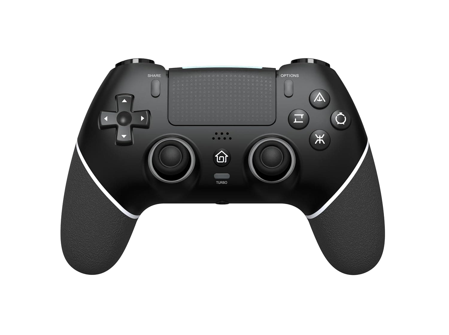 وحدة تحكم لاسلكية لجهاز بلاي ستيشن 4 مع كيبل USB وبطارية 1000mAh واهتزاز مزدوج وتحكم في الحركة ـ6 محاور ومقبس صوت 3.5 ملم لوحة لمس متعددة وزر مشاركة متوافقة وسليم وبرو من اكسيسين اسود