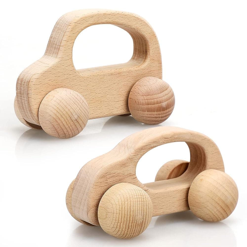 TOY Life Wooden Car, Montessori Toys for Babies 6-36 Months, Unisex, 2 Pack, Car Set 1