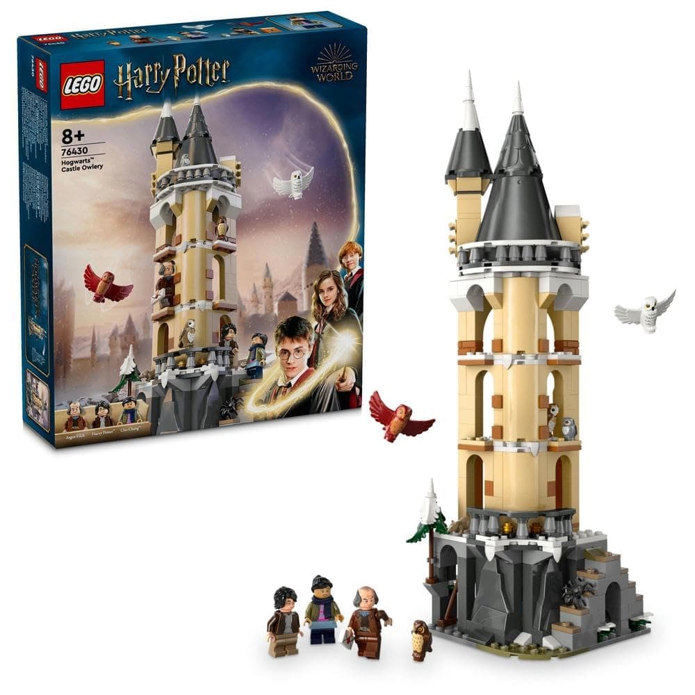 LEGO Harry Potter Hogwarts Castle Owlery, Building Toy for 8 Plus Year Old Kids, Girls & Boys, Role-Play Set Includes 3 Character Minifigures, plus 4 Owl Figures, Wizarding World Gift Idea 76430