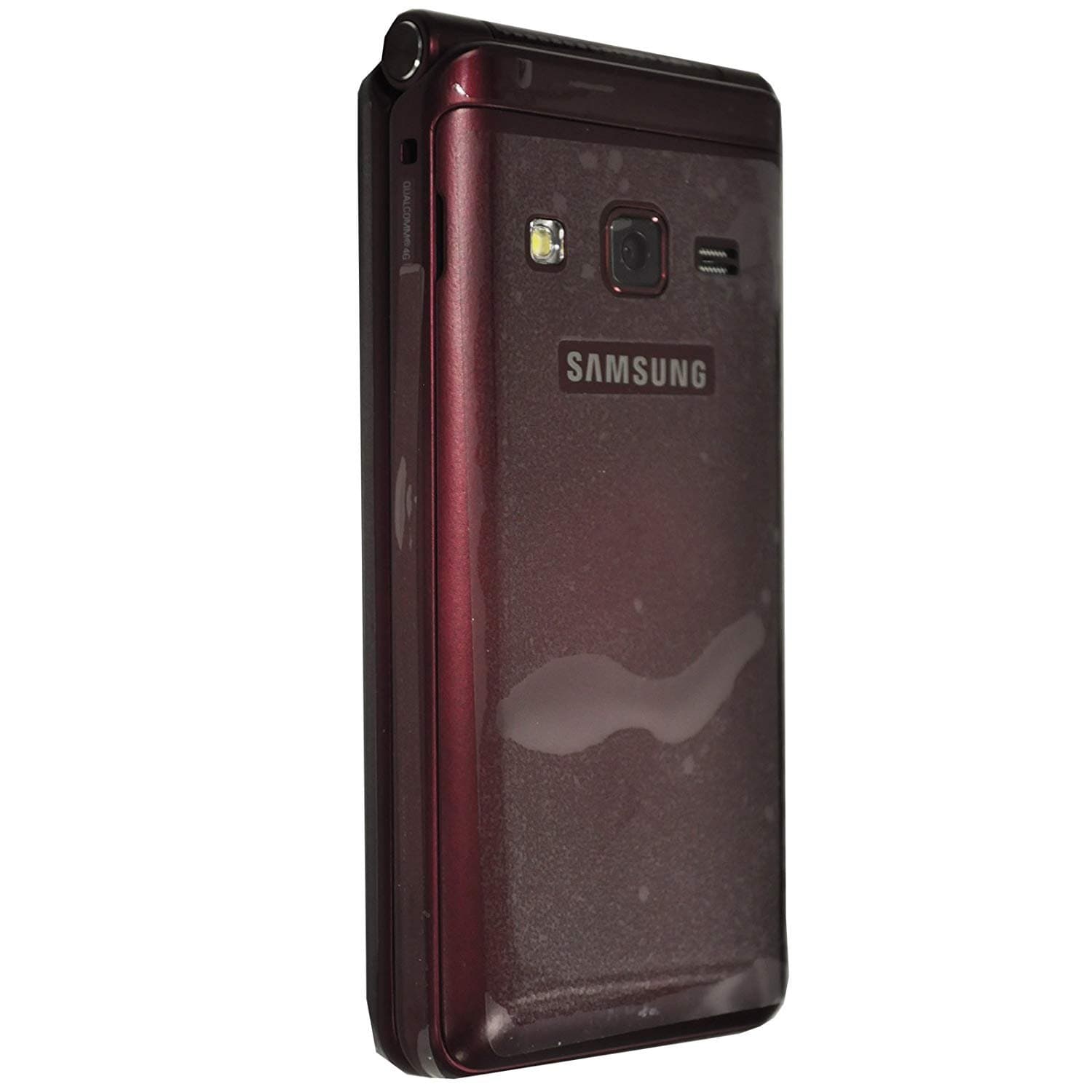 Samsung Galaxy Folder 2 SM-G1650 16GB Flip (GSM Only, No CDMA) Factory Unlocked 4G Smartphone (Wine Red) - International Version