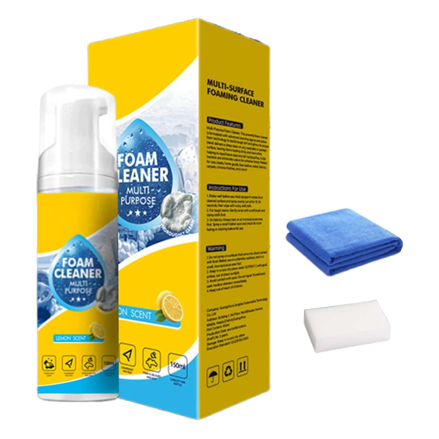 Car Detailing Interior Cleaner - 150ml Dashboard Stain Remover | Steering Wheel Cleaner Spray | for Door Panel Dashboard Steering Wheels Trucks Sedans SUVs RVs Detailers Drivers Road Trips