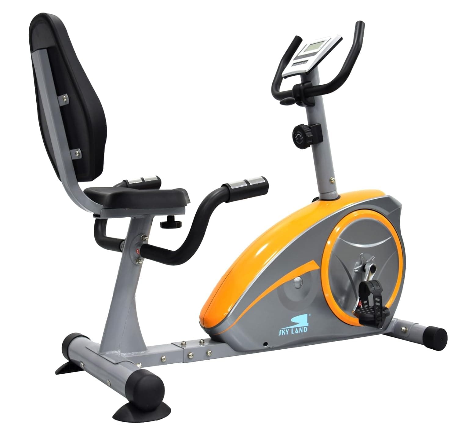 SKY LAND Recumbent Magnetic Exercise Bike for Home Gym and Indoor Cycling Silent Operation Digital Monitor Adjustable Resistance Comfortable Seat EM1536 and EM1571