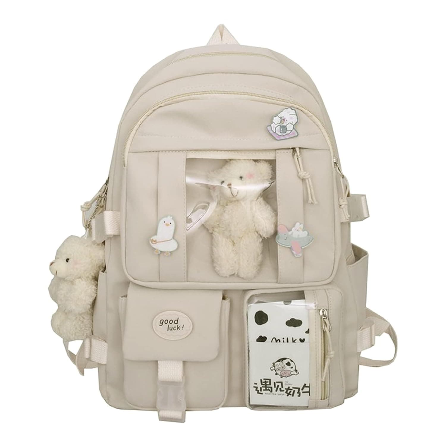 School Backpack for Girls Lovely Aesthetic Backpack School Bookbag with Pin and Accessories Laptop Backpacks Leisure Daily Backpack Schoolbag Bookbag Gifts for Teens Girls Women Students