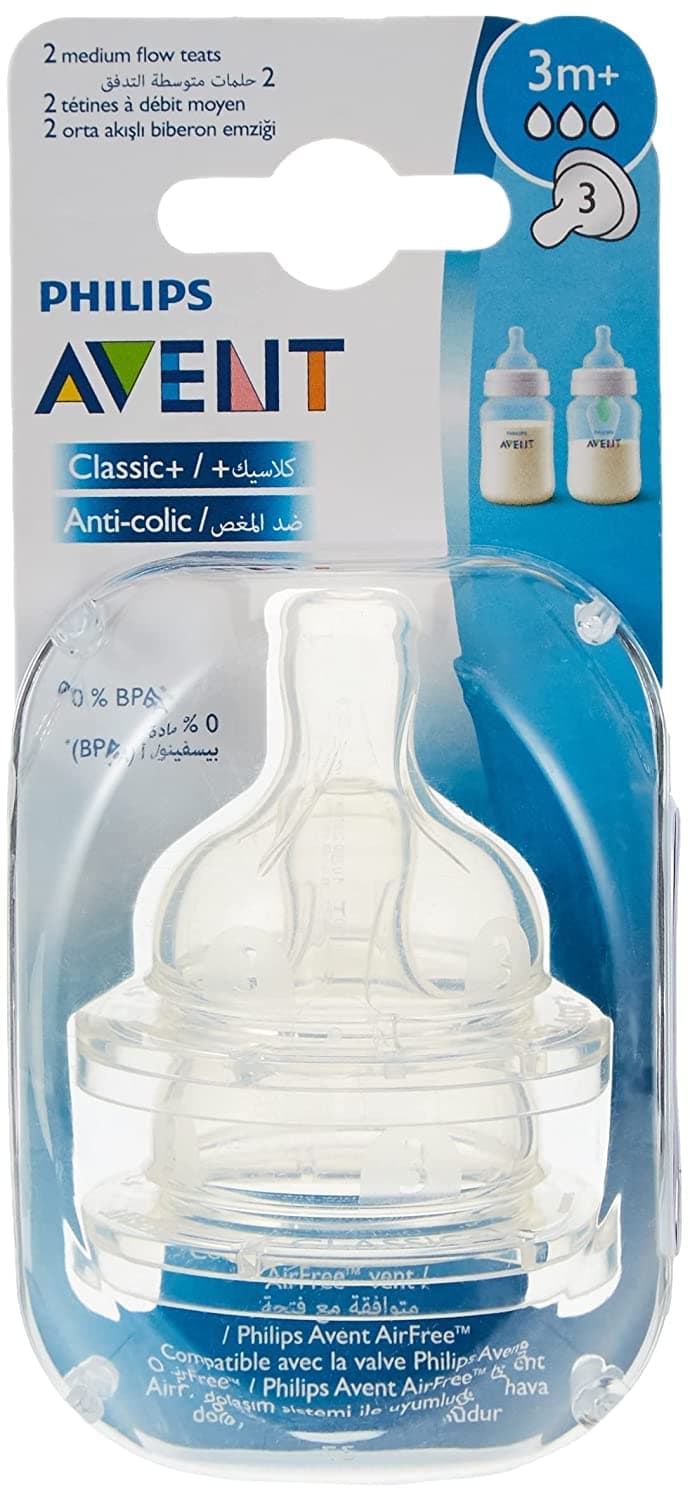 Philips Avent Classic Plus Teats, 2 Pieces, 3 Holes
