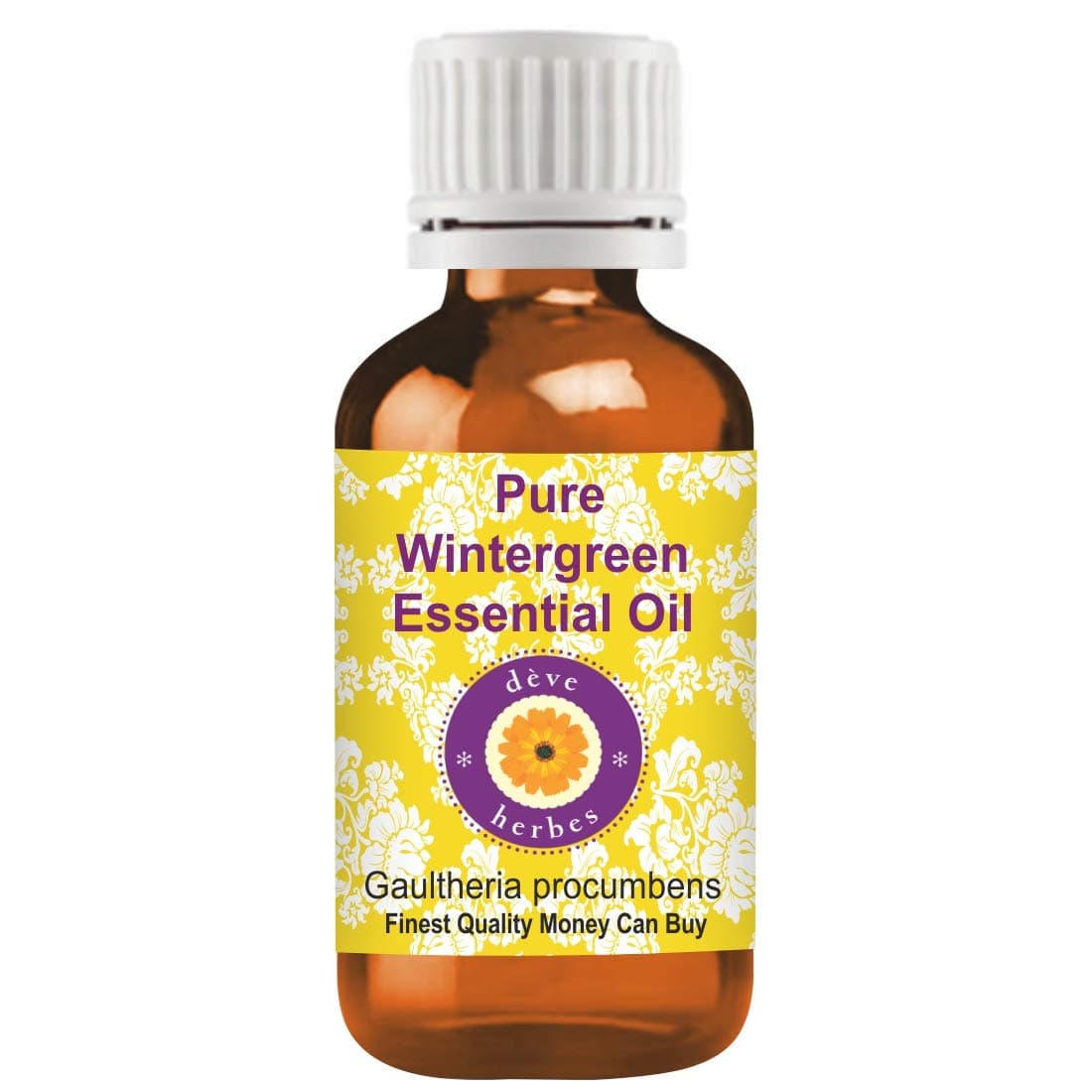 Deve Herbes Pure Wintergreen Essential Oil (Gaultheria Procumbens) | Non-Sticky | Non-greasy | Lightweight | Men & Women | All Skin Types | Steam Distilled 30ml (1 oz)