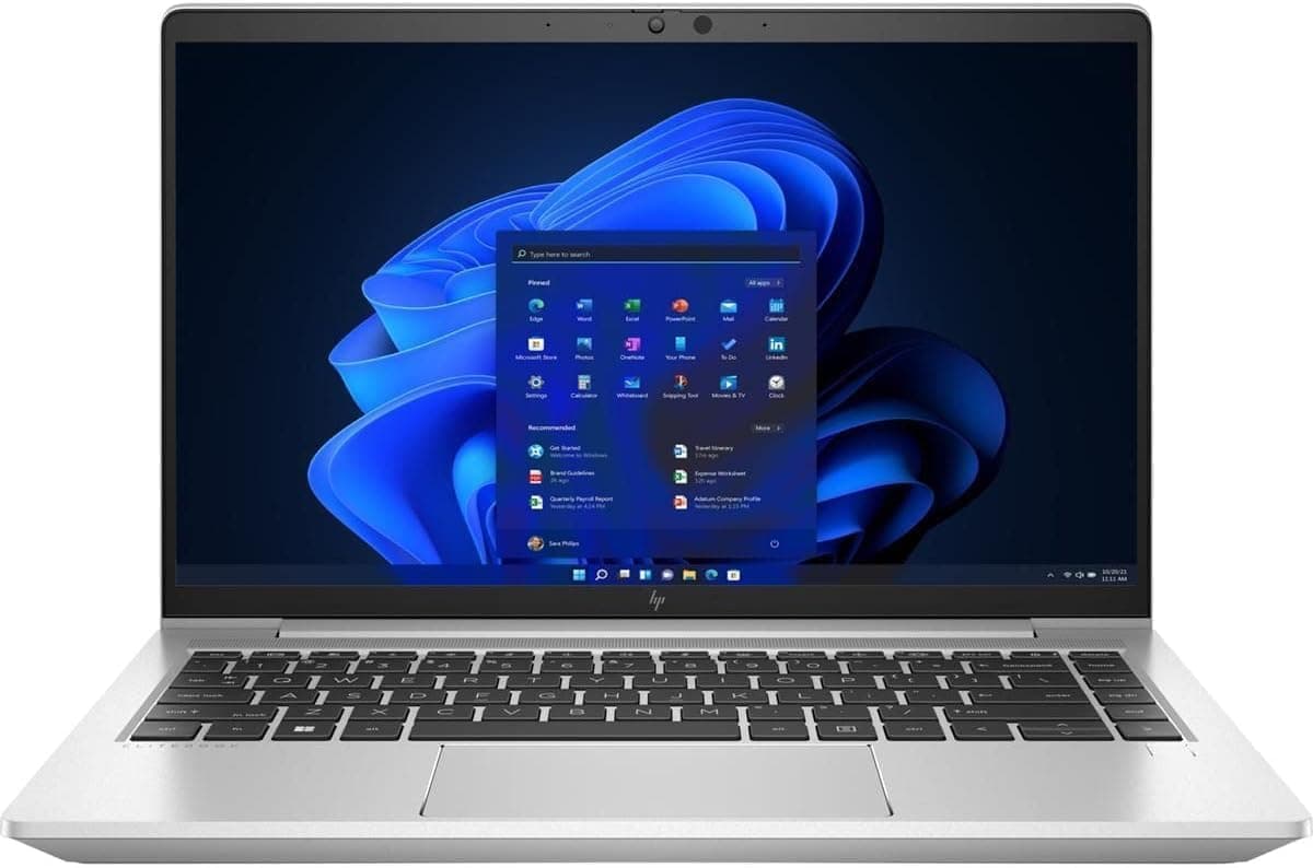 HP 2022 EliteBook 640 G9 14" FHD Business Laptop, 12th Gen i5-1235U, 16GB RAM, 512GB PCIe SSD, Backlit Keyboard, Fingerprint Reader, 720p Camera, Wi-Fi 6E, Win 11, Silver, 32GB SnowBell USB Card