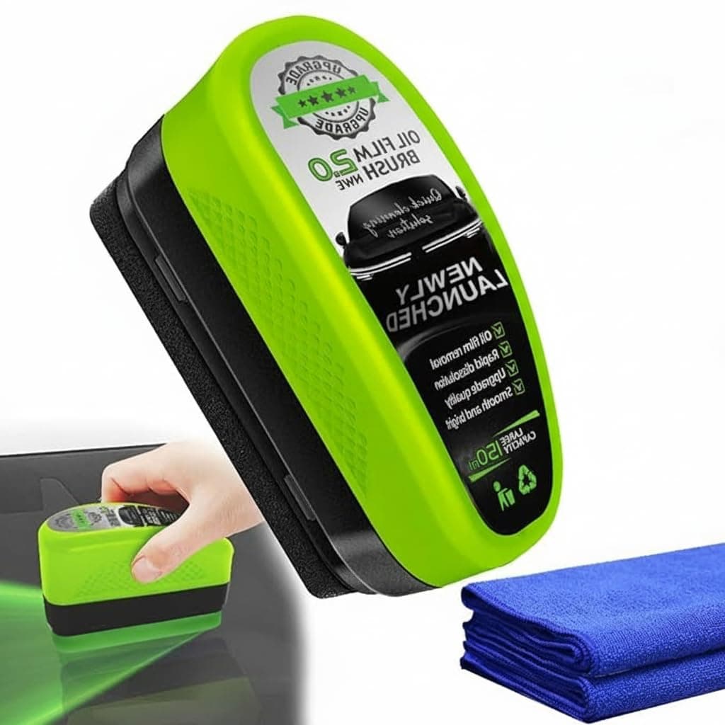 Upgrade 150ml Automotive Oil Film Cleaning Brush - Reusable Windshield Cleaner | Glass Coating Function to Prevent Rain | Effective Stain Removal Tool, Suitable for Most Vehicle Windscreens