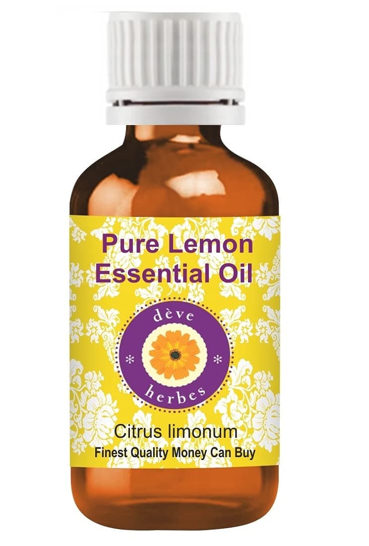 Deve Herbes Pure Lemon Essential Oil (Citrus Limonum) 100% Natural Therapeutic Grade Steam Distilled for Personal Care, 15 ml