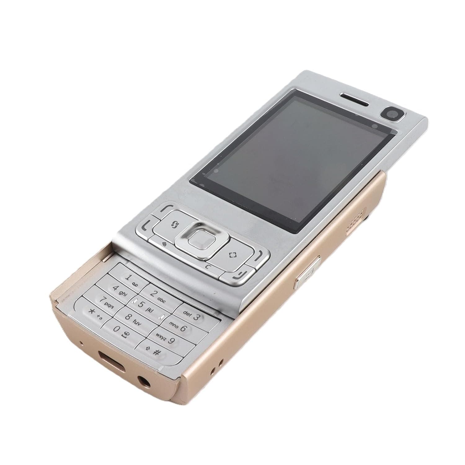 Unlocked Slider Phone Big Mobile Phone Large Keypad Cell Phone with 2.0 Inch Screen 1000mAh Battery MP3 MP4 Player FM Radio (Gold)