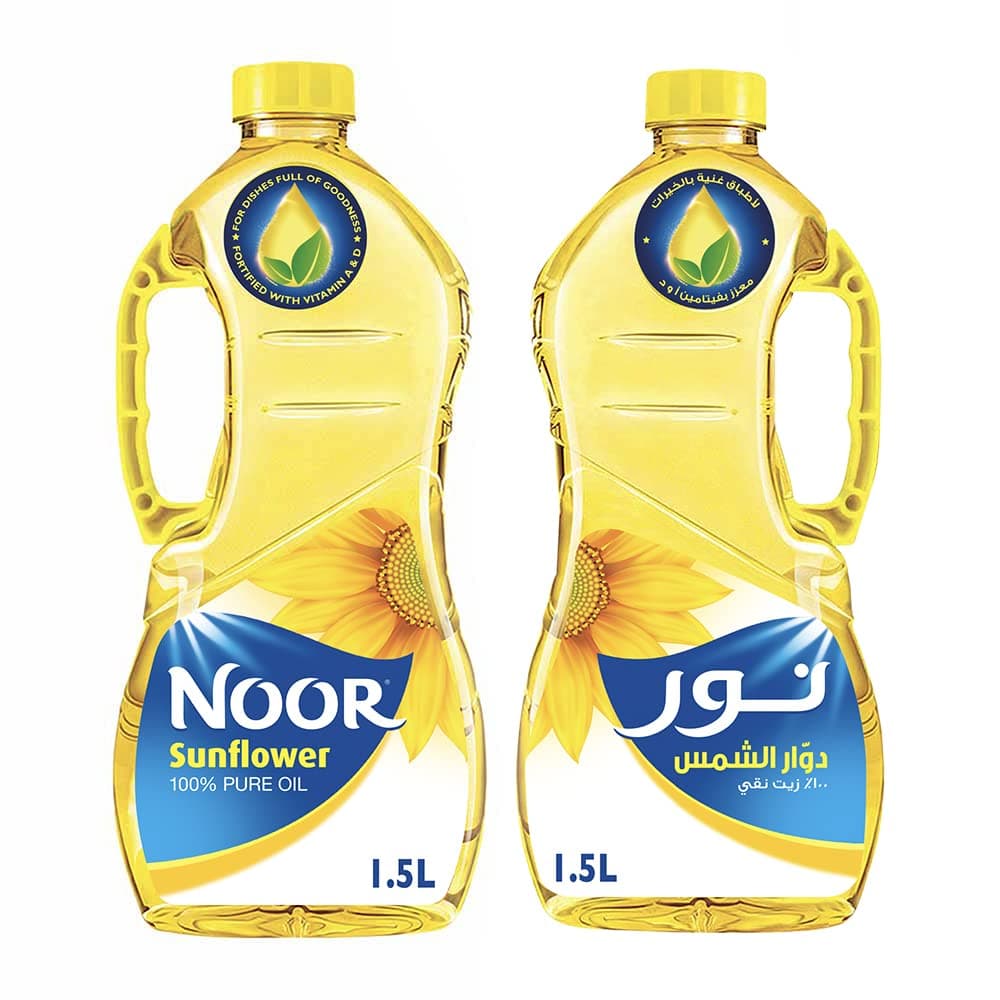 Noor, Sunflower Oil, 2 X 1.5L (Pack of 1)