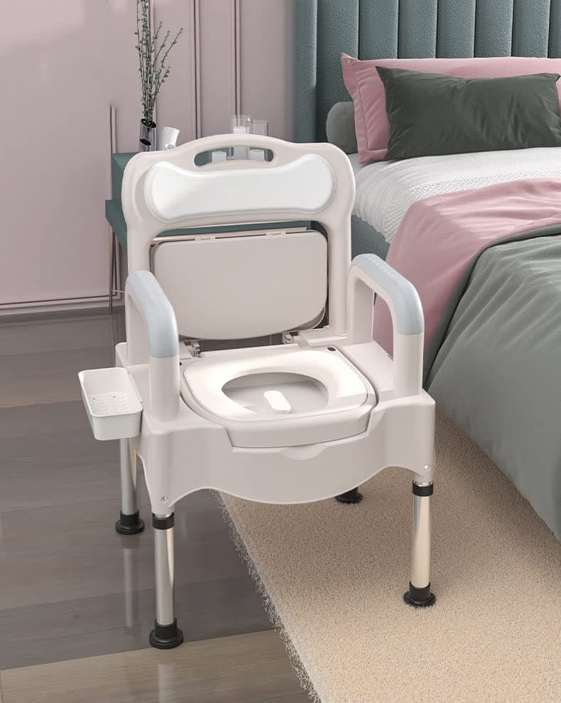 Bedside Commodes, Bedside Toilet, Commode Chair, Comodes Over The Toilet, Adult Potty Chair for Seniors, Portable Toilets for Home Use, Height Adjustable, Up to 350 Lbs(B)